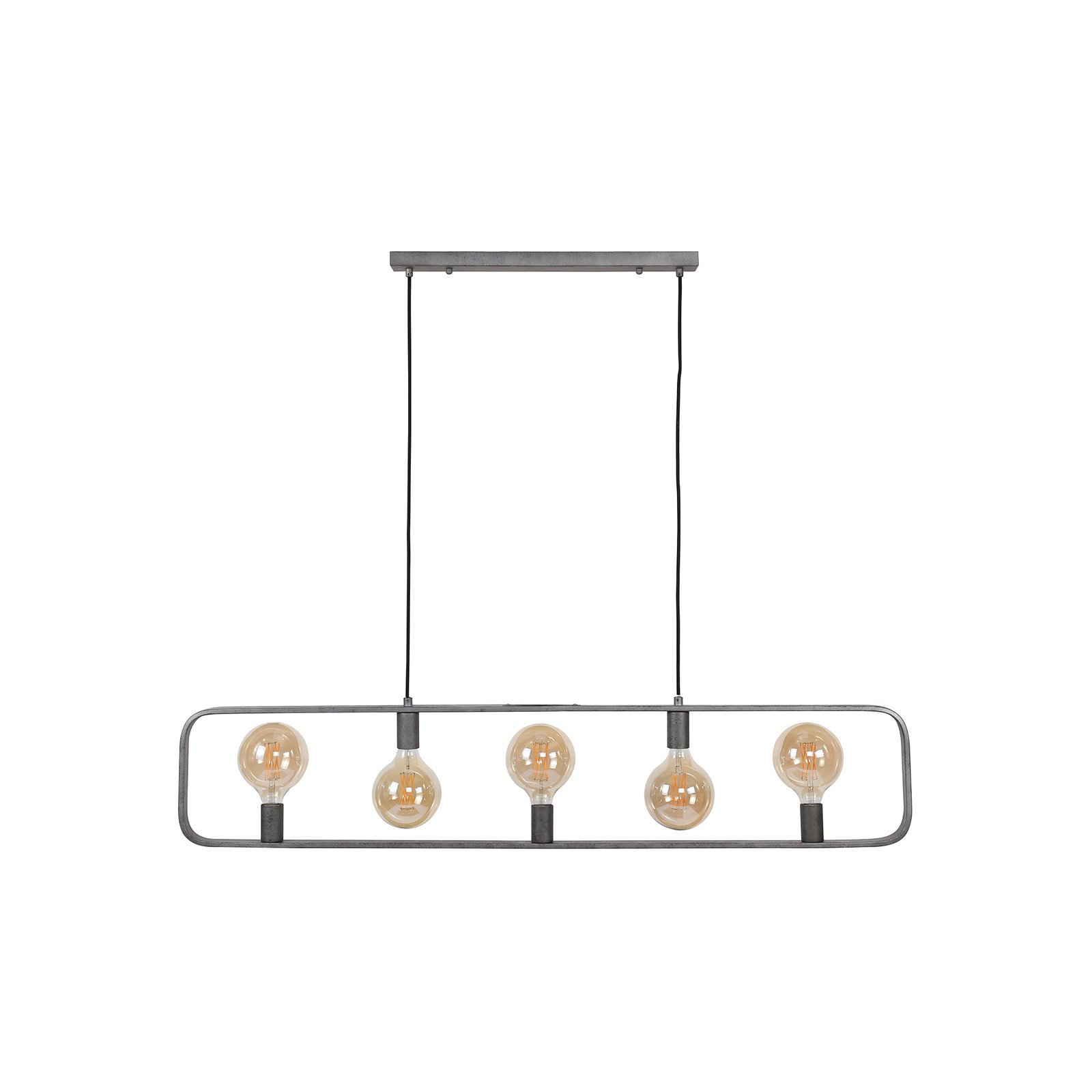 Hanglamp Luxberg, zilver antiek, 5-lamps
