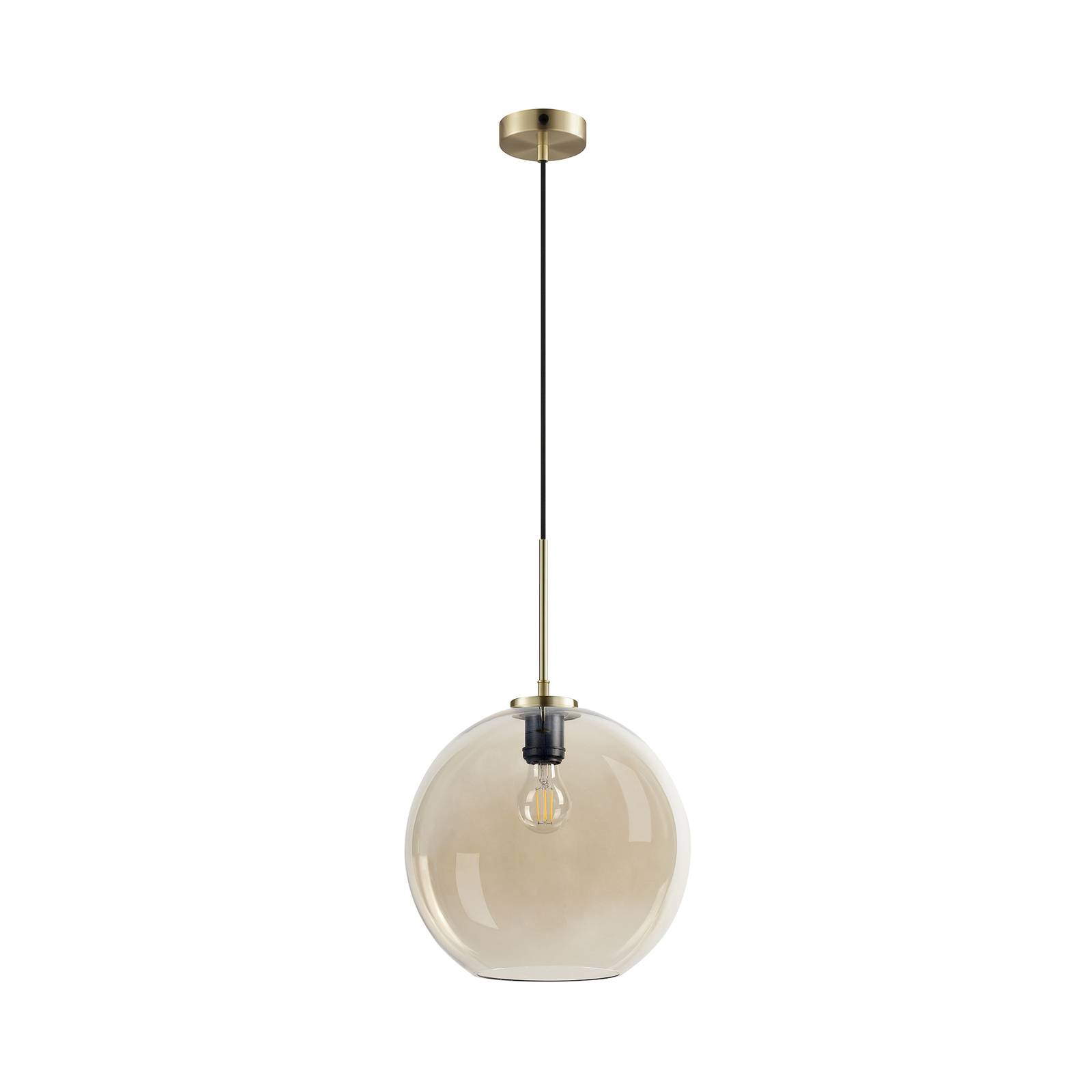 E-shop Dyberg Larsen Závesná lampa Loop 30 cm jantárová/mosadz