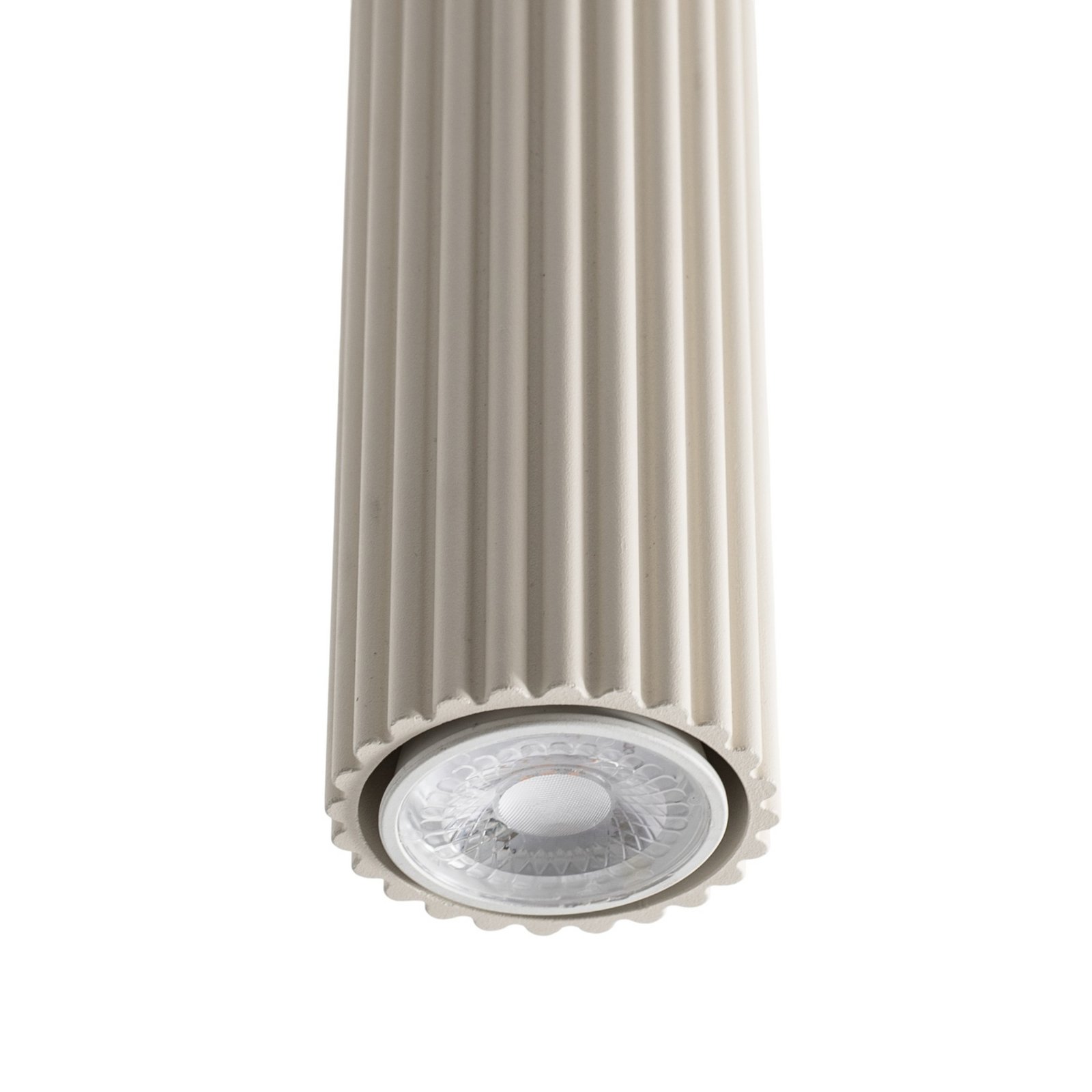 Carbon ceiling light, beige, height 20 cm, aluminium