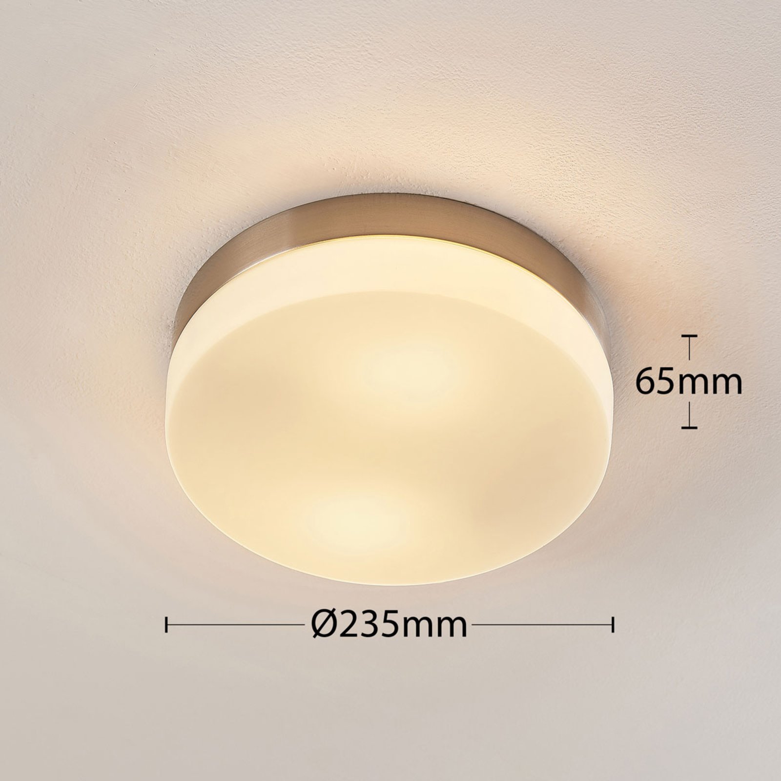 Bad-Deckenlampe Amilia mit Glasschirm, Ø 23,5 cm