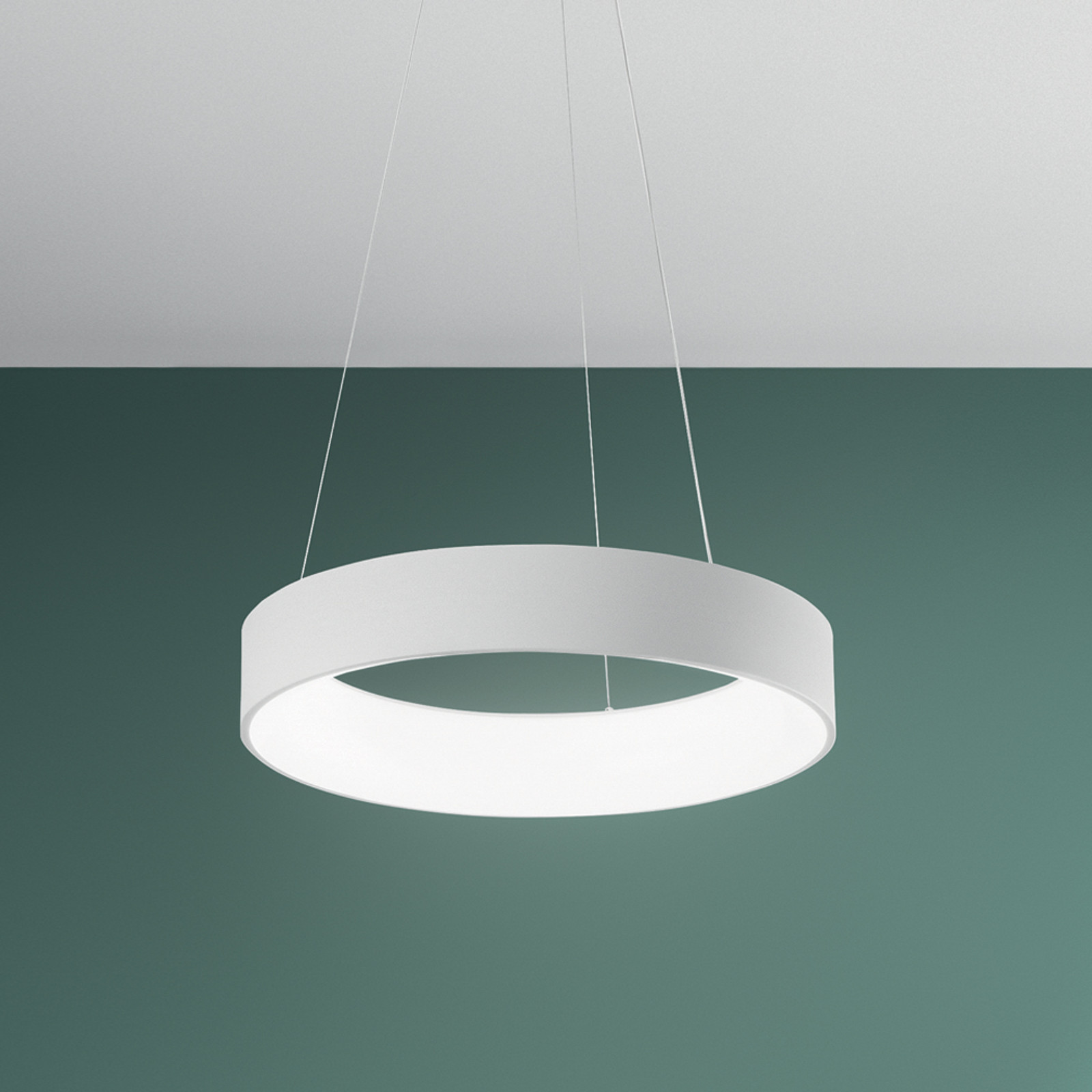 Luce Ambiente Design Lampă suspendată LED Noah albă Ø 60 cm metal CCT - Camera de zi / sufragerie - Modern