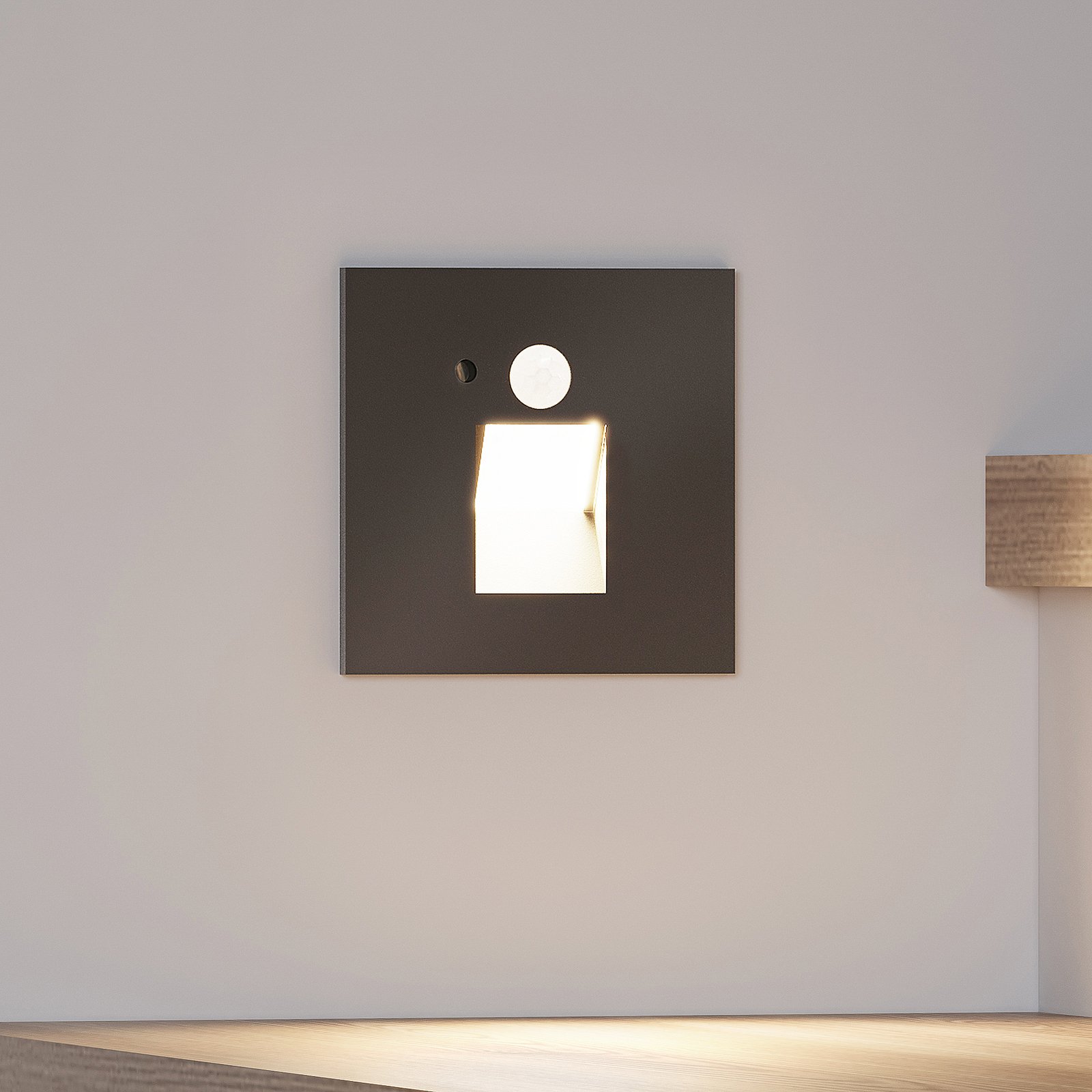 Neru Square LED Built-in Wall Lamp w/Sensor Black - Arcchio