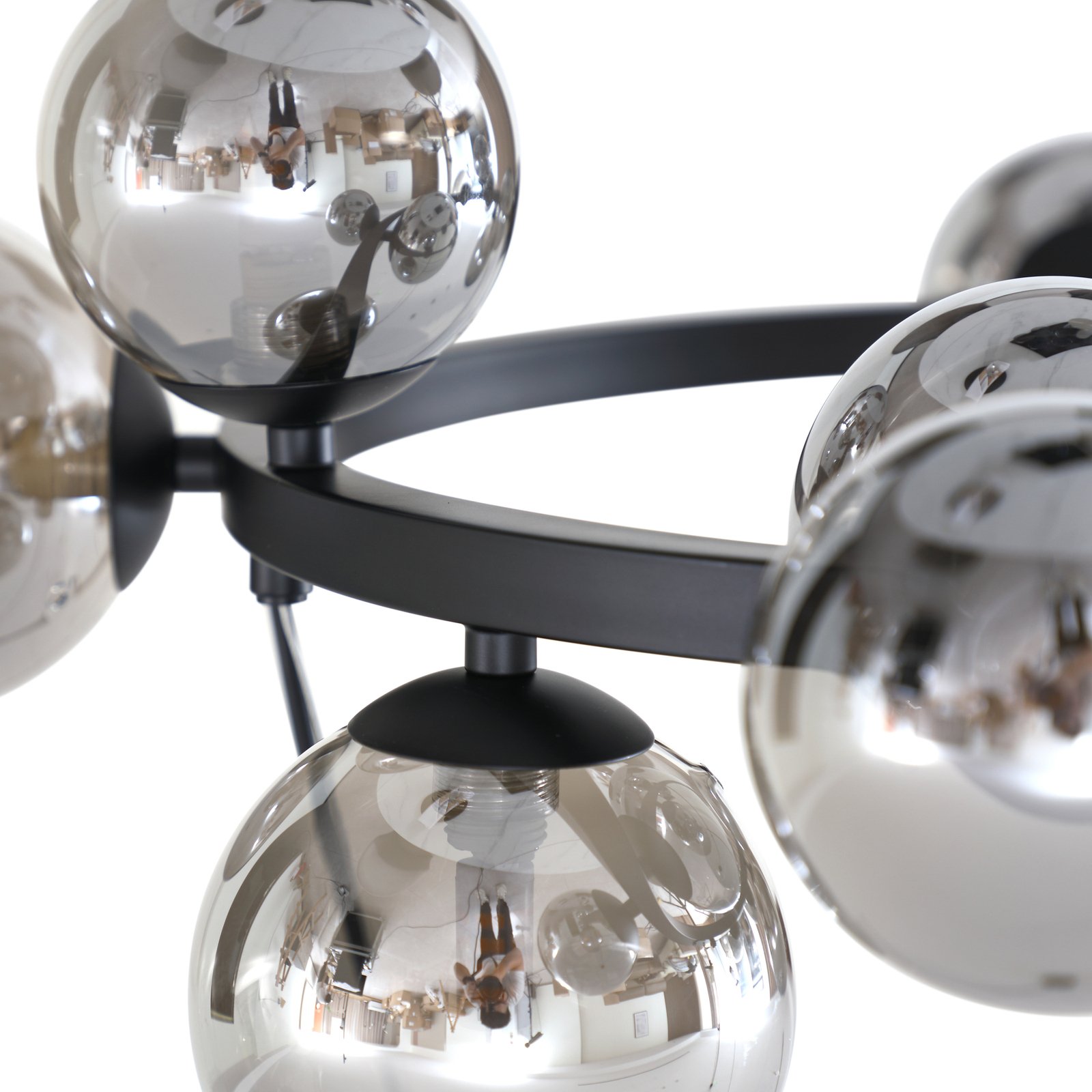 Naelen Round Suspension Black/Smoke - Lucande