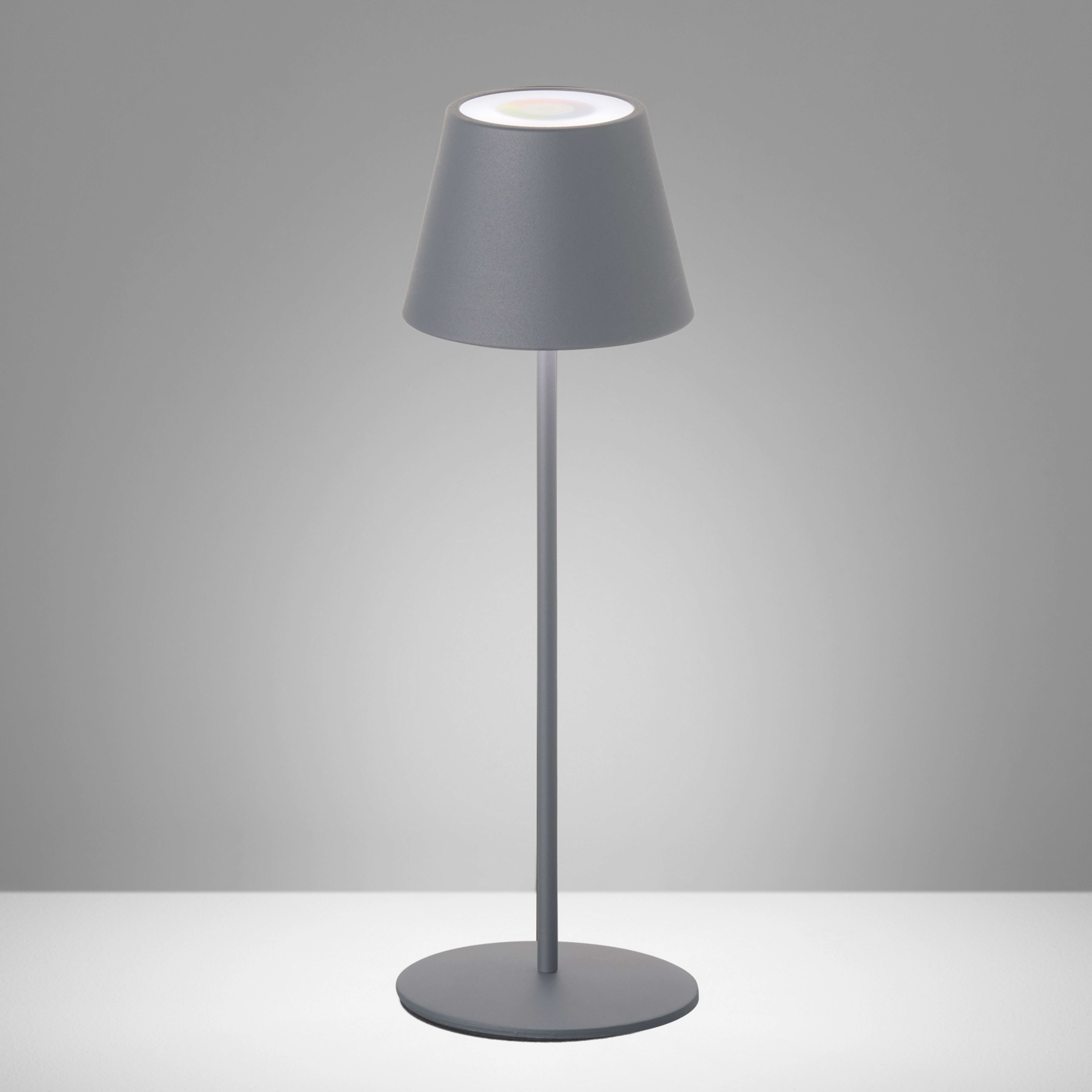 Lampe LED Cosenza batterie RGBW gris sable