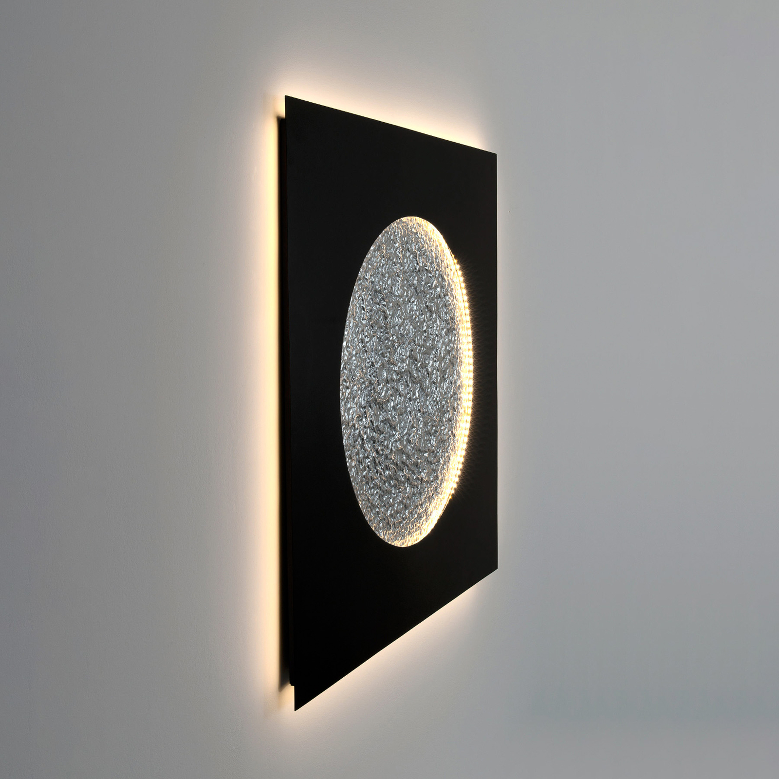 Plenilunio LED wall light, brown/silver, width 100 cm