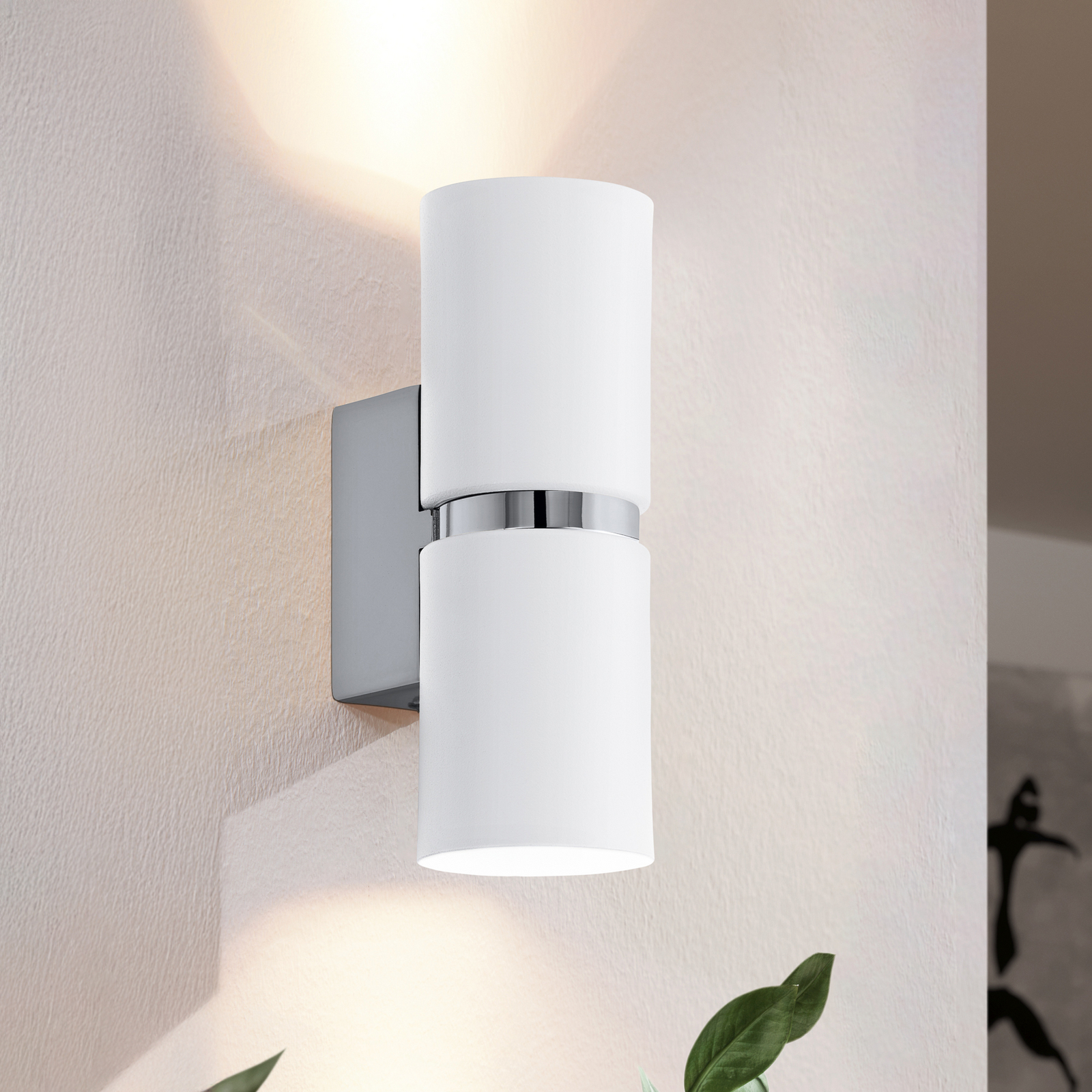 LED-vegglampe Passa, rund, hvit