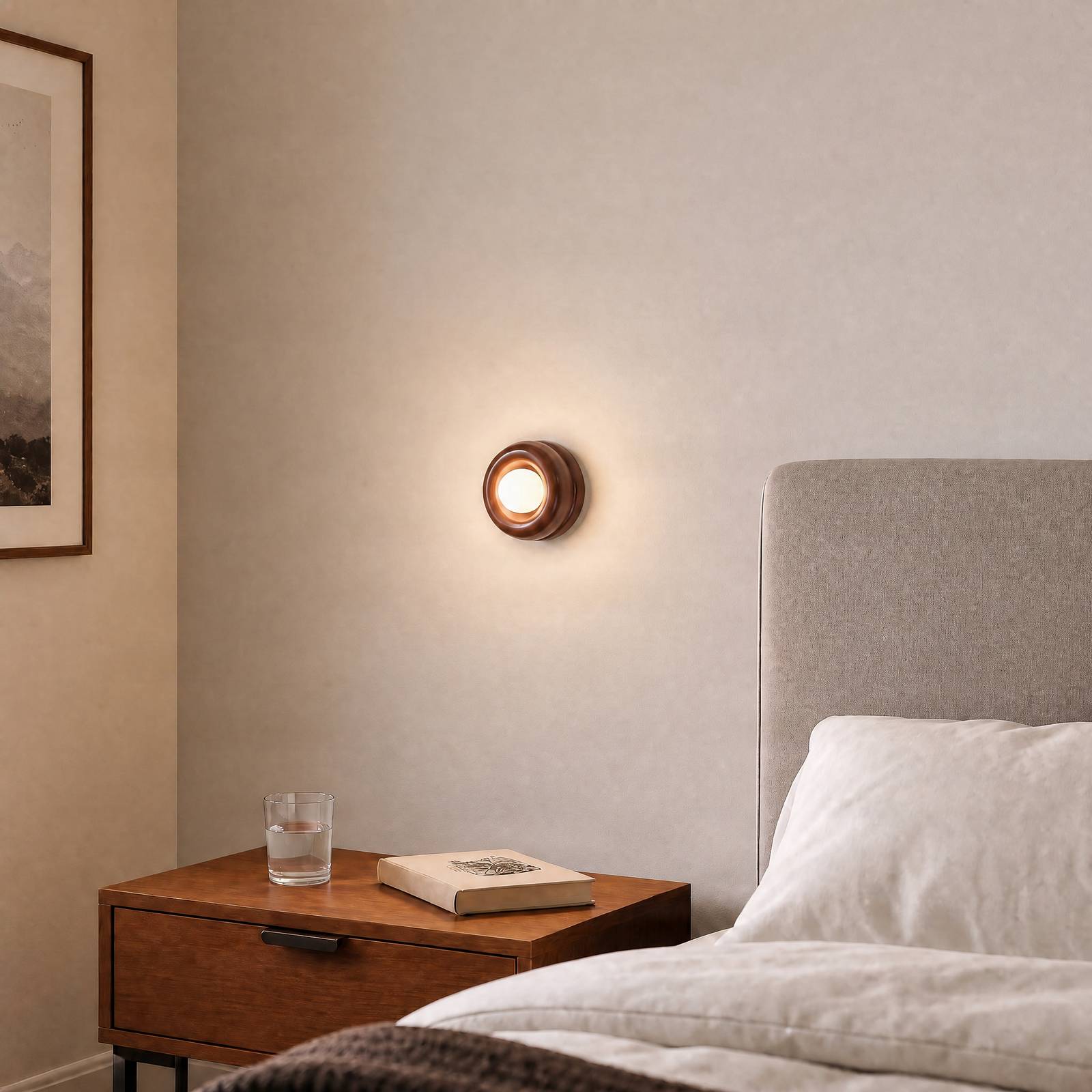 Argon Wandlamp Tina, terracotta/opaal, glas, Ø 19 cm