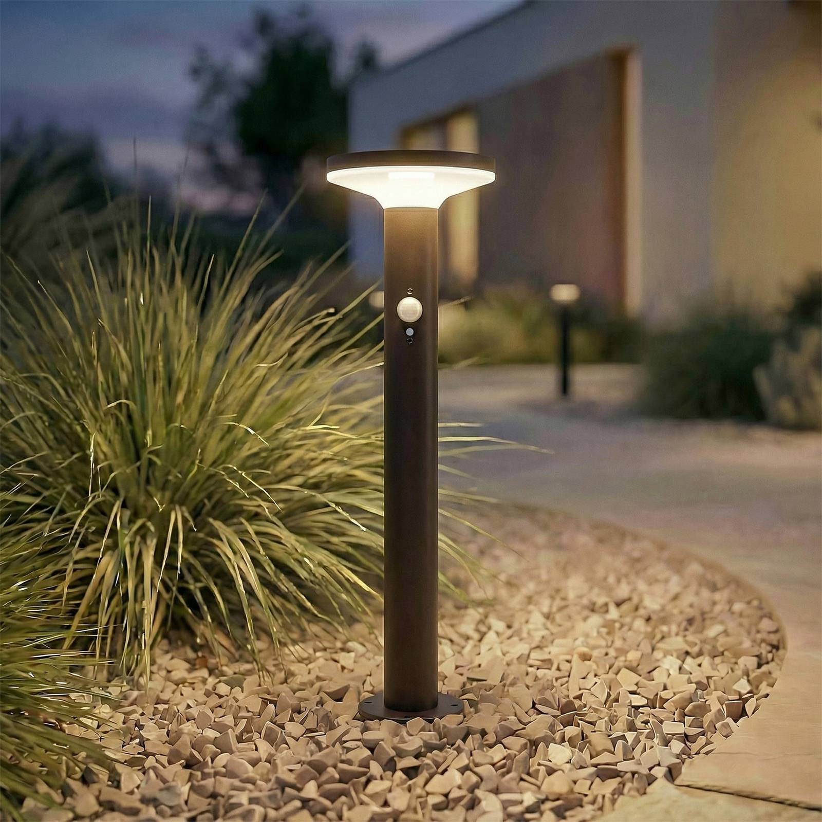 Kalen LED-solcellelampe til sokkel, sort, metal, 50 cm, bevægelsessensor PRIOS - Moderne - Med én lyskilde