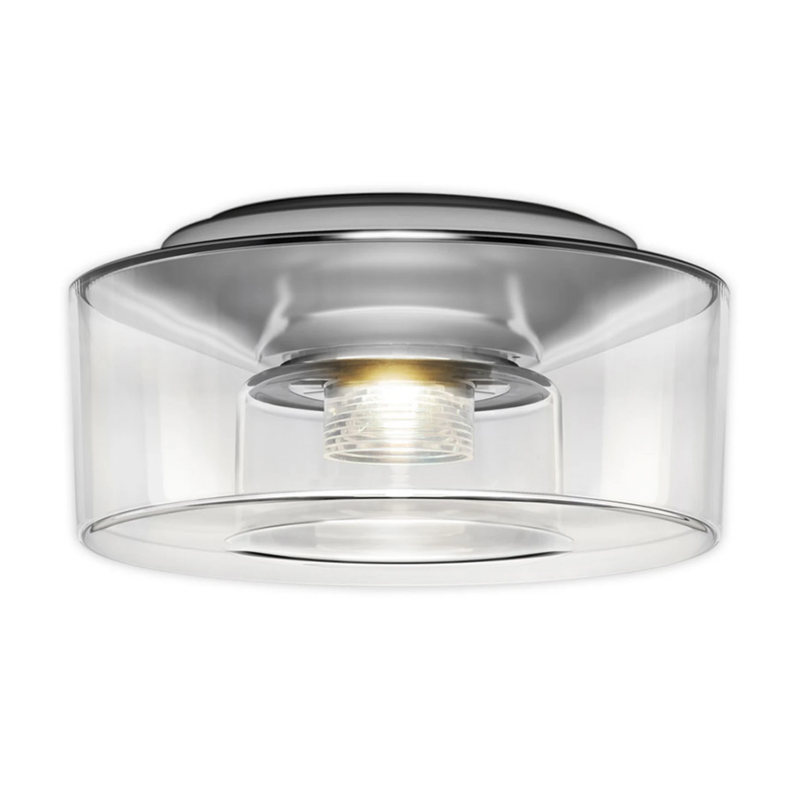 serien.lighting Curling S lubų šviestuvas 2700 K, skaidrus stiklas