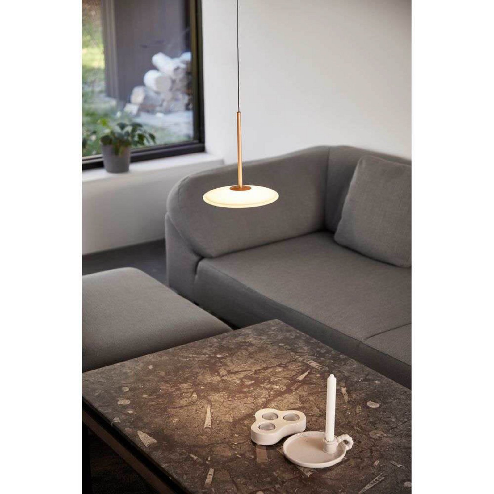 LOOM DESIGN Lampada LED a sospensione Solene, arancione, vetro, Ø 20 cm