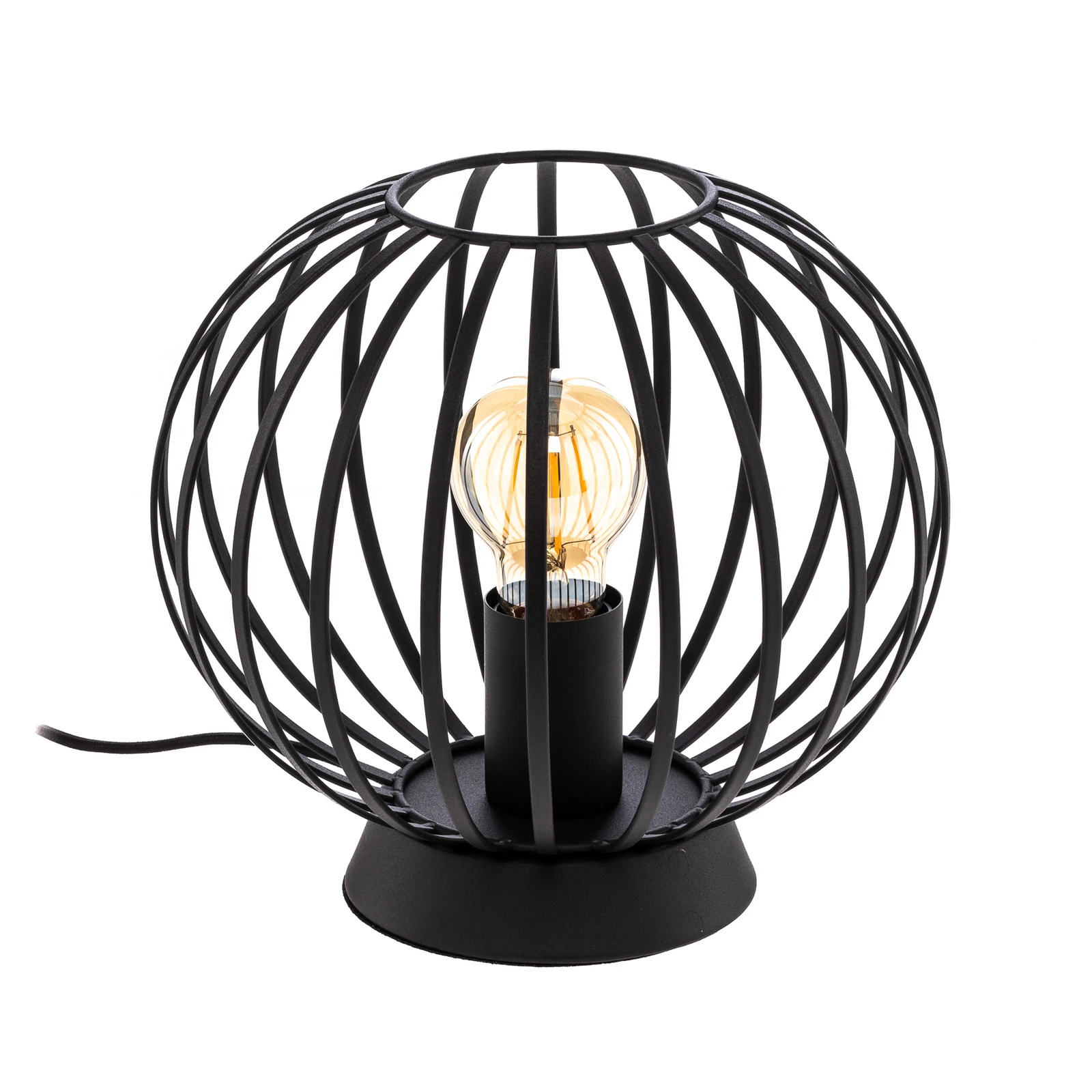Lindby stolna lampa Maivi, crna, 25 cm, željezo, kavez