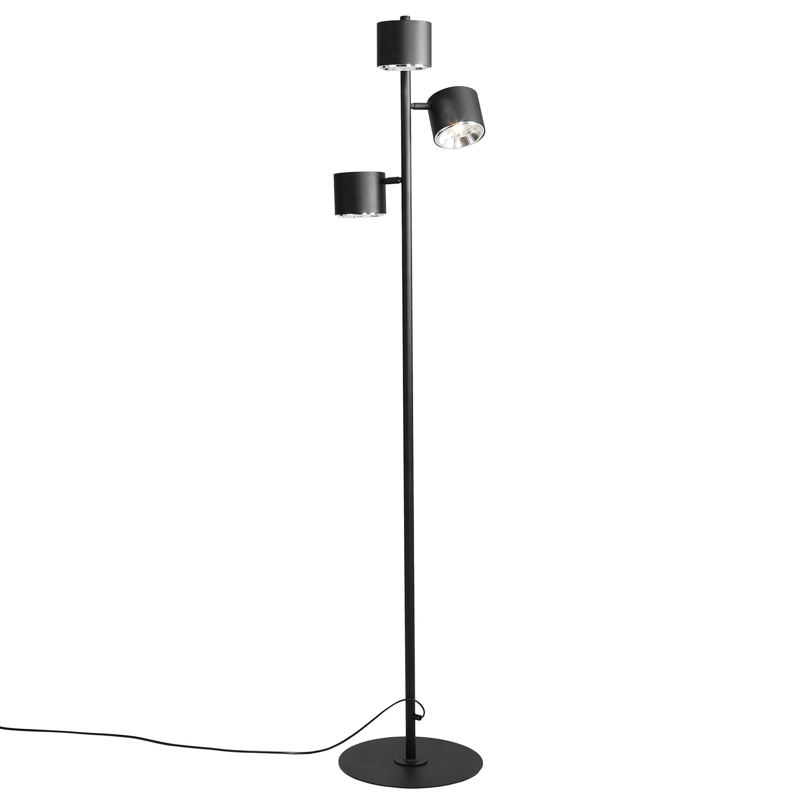 Vloerlamp 1047, 3lamps, zwart Lampen24.nl