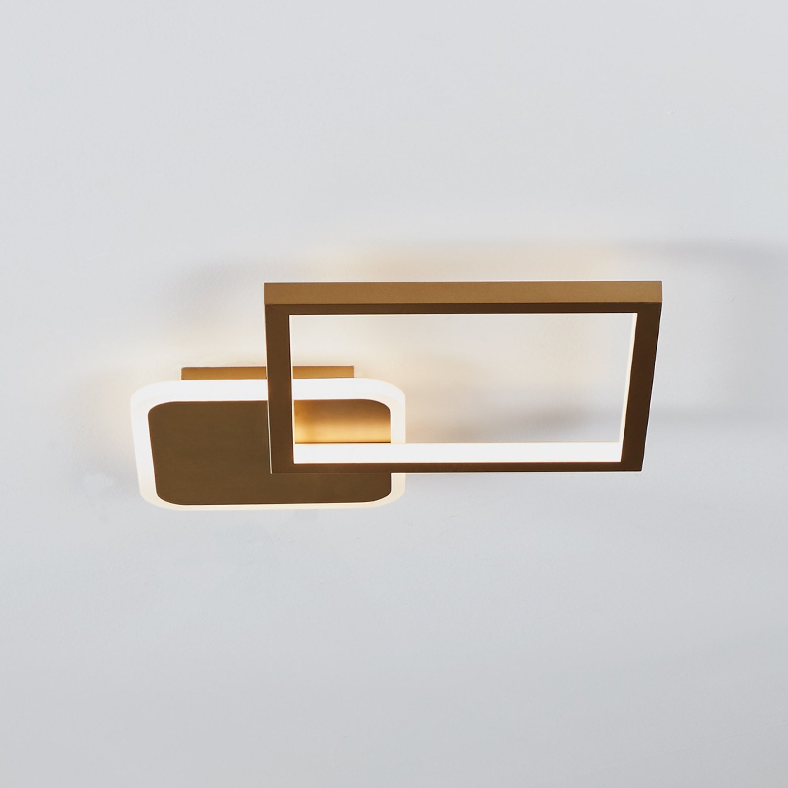 Stropné LED svetlo Gafares s remote hranaté zlatá