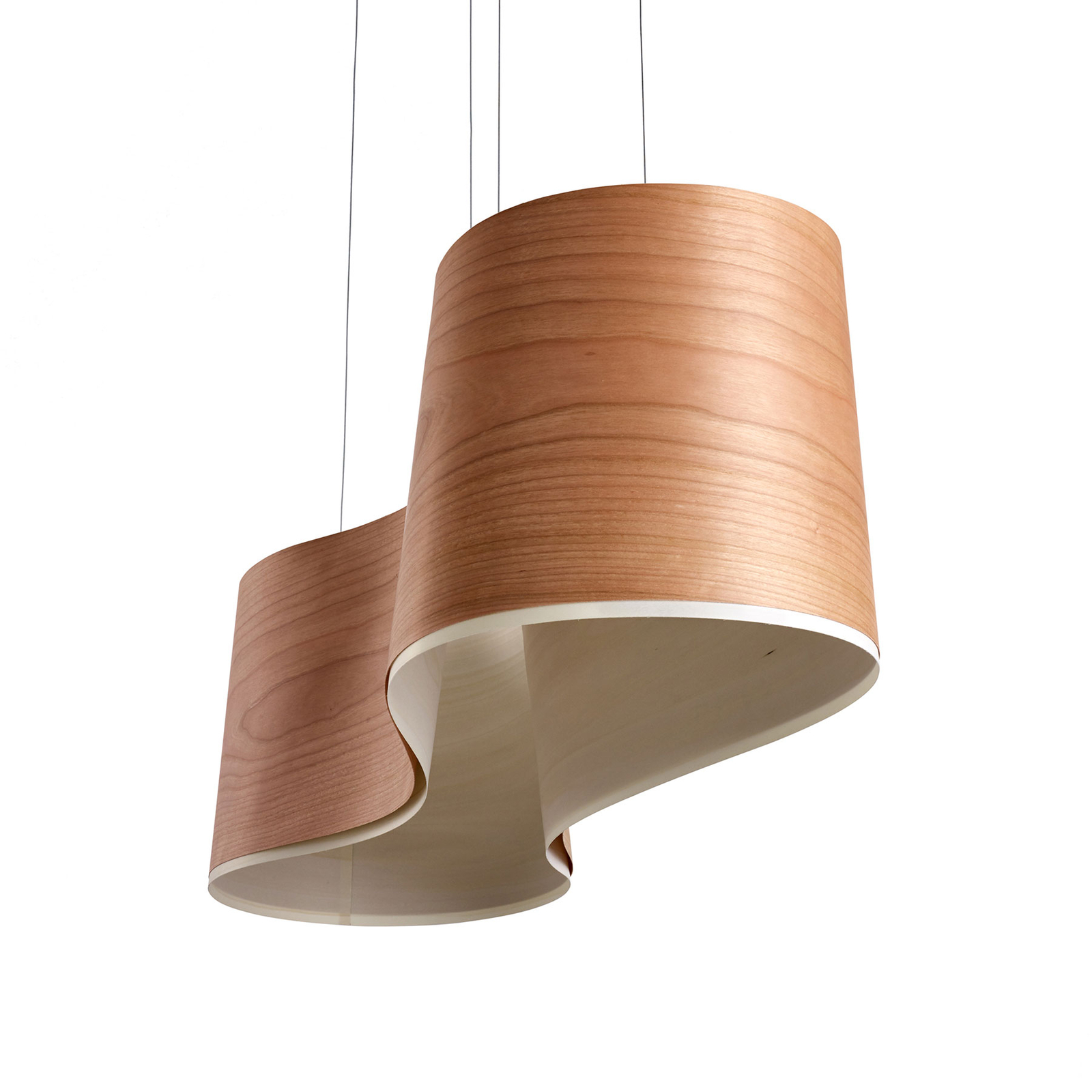 LZF New Wave pendant light in wood veneer