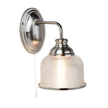 Wandlamp Bistro II zilver/ribbelglas