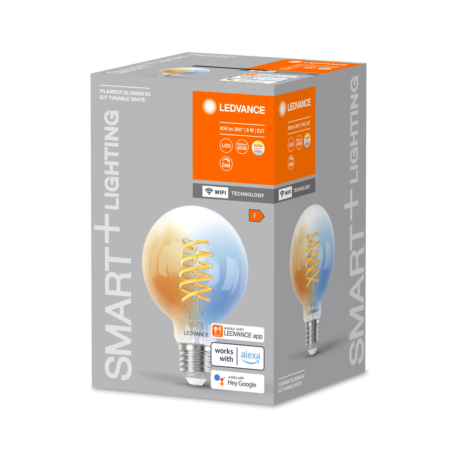 LEDVANCE SMART+ WiFi E27 8W LED átlátszó 827-865
