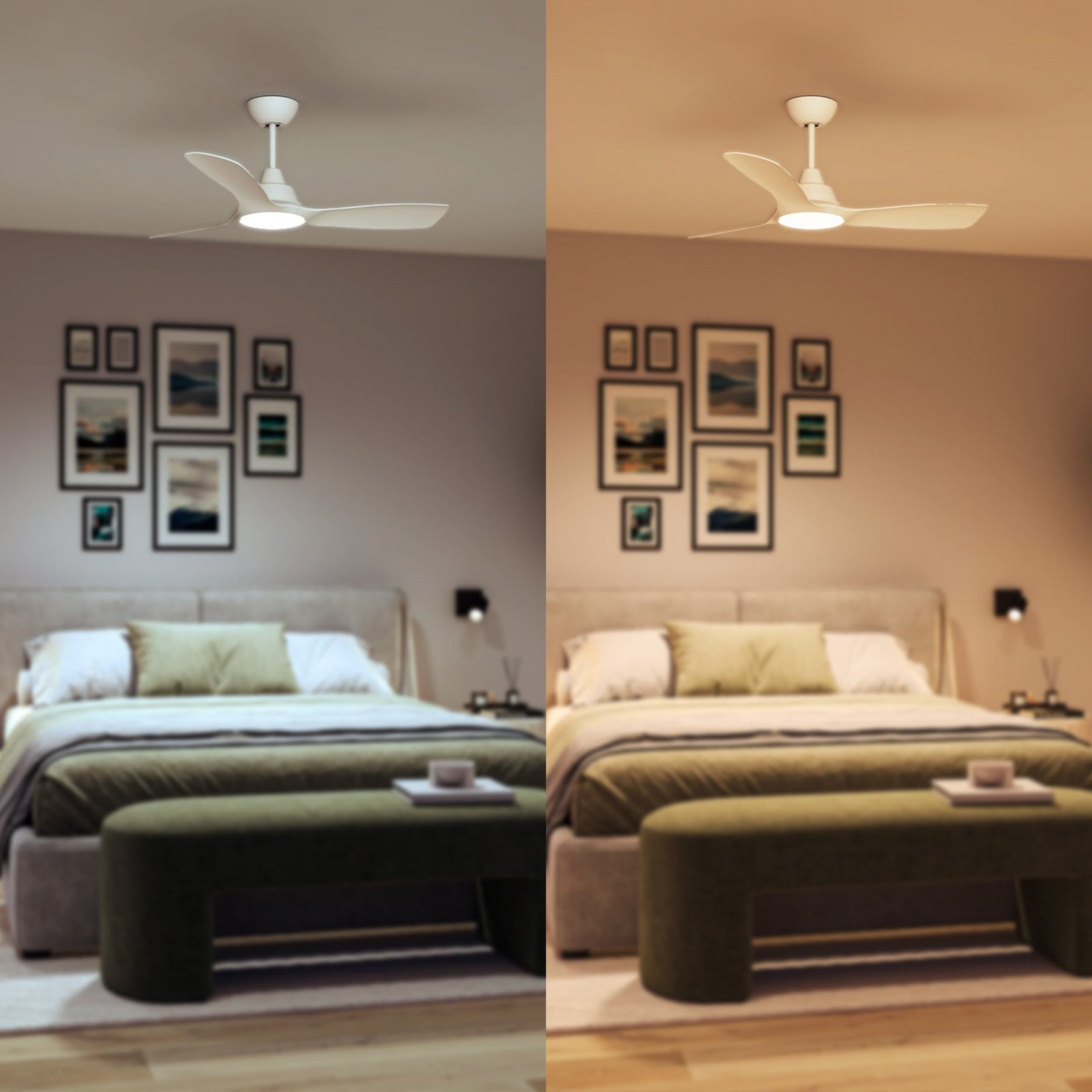 Philips LED-takvifte Fix Blade Ø 132 cm, hvit, stillegående