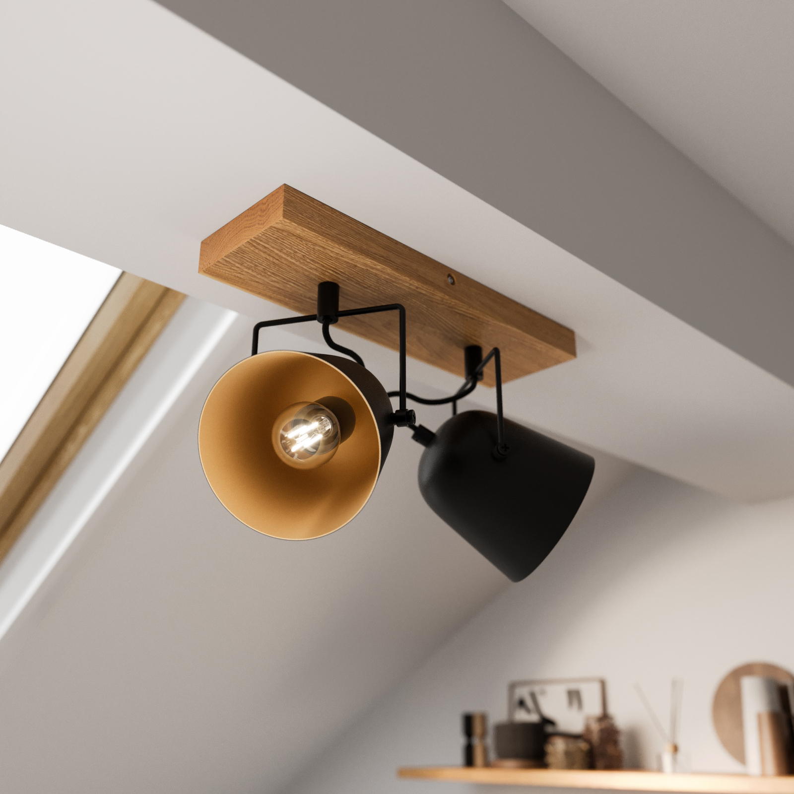 Lindby Adalin plafonnier à 2 lampes, noir