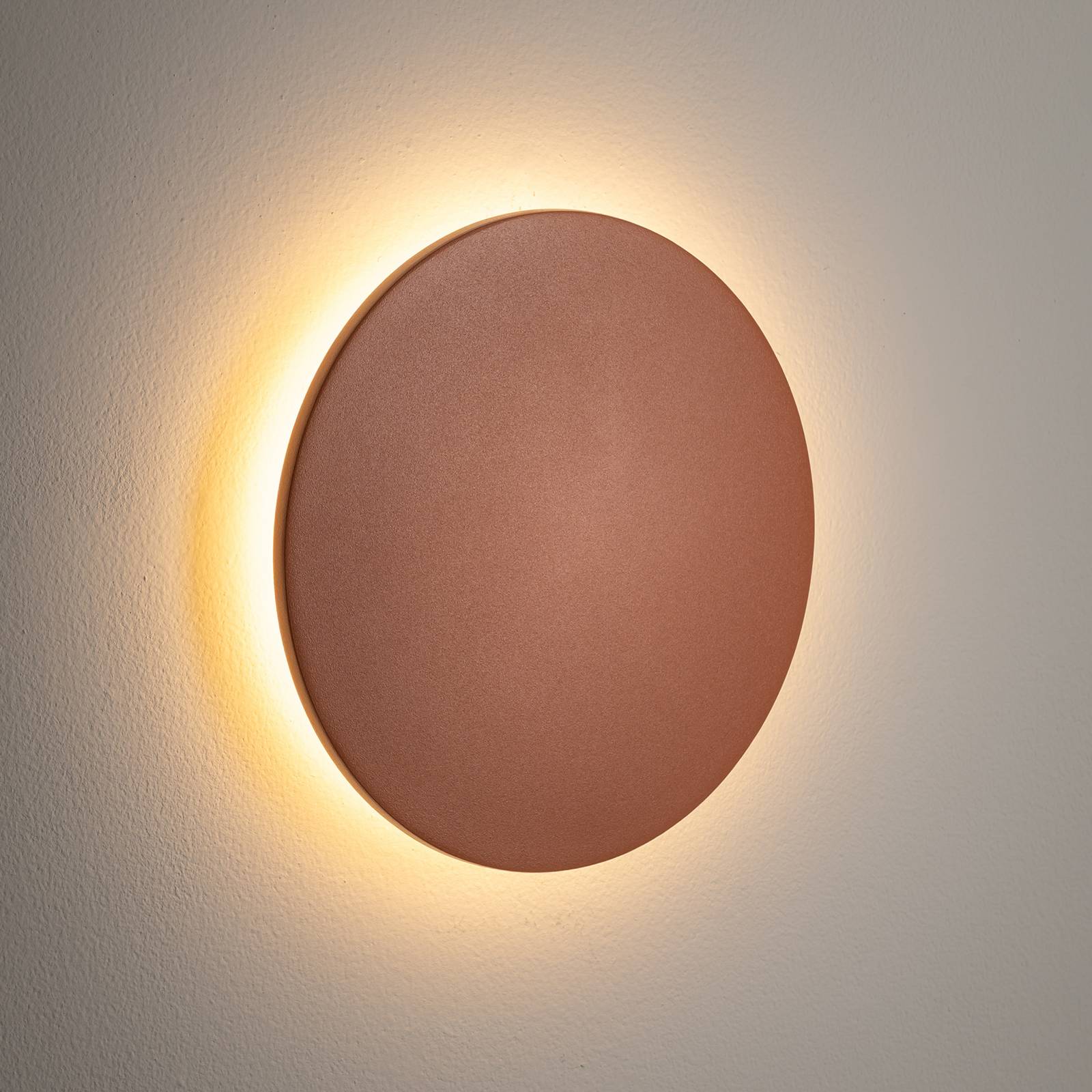 LED-Wandleuchte Aria M, ziegelrot, Aluminium, Ø 18 cm günstig online kaufen