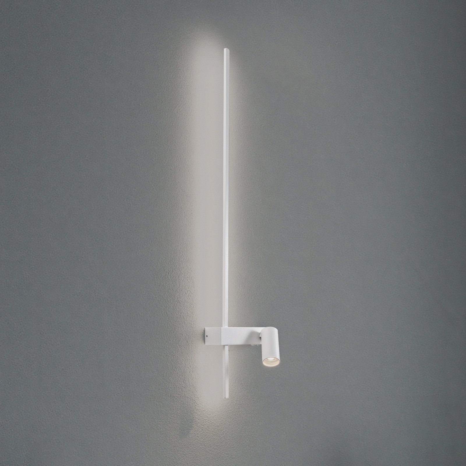 Euluna Aplică de perete EASY LEFT alb lățime 80 cm metal GU10 + LED - Camera de zi / sufragerie - Modern - Aluminiu