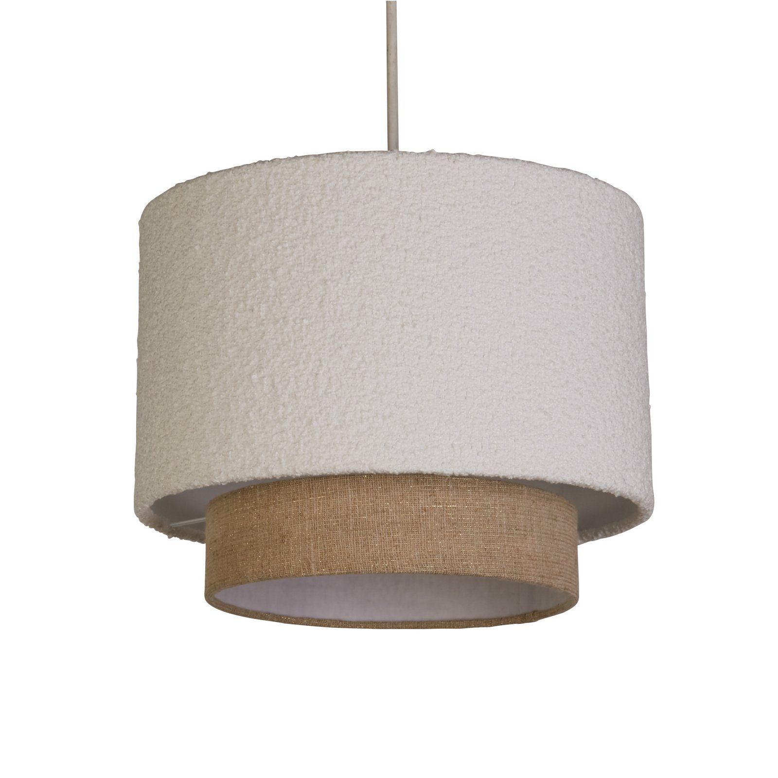 Willadeen pendant light, white/beige, linen, Ø 30 cm, E27 Willadeen pendant light, white/beige, linen, Ø 30 cm, E27
