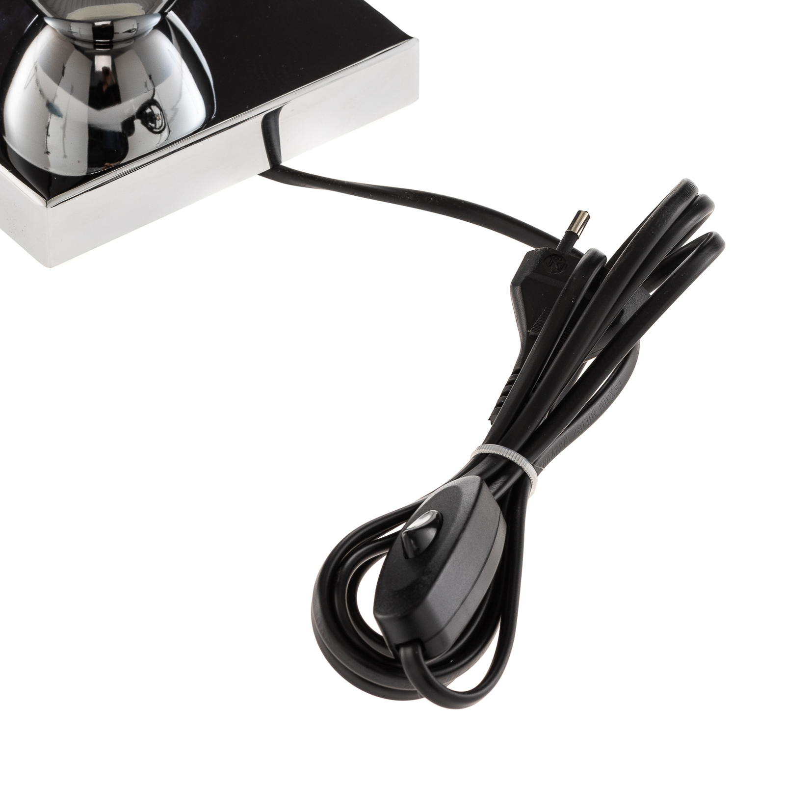 Lámpara de mesa Lund en blanco y negro, alto 70 cm