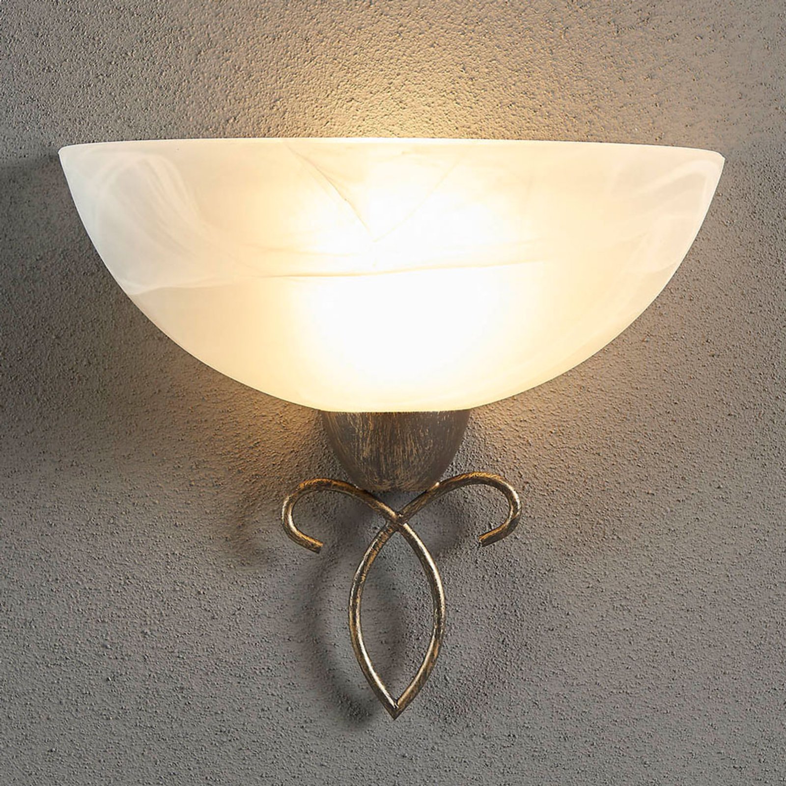 Mohija Fali Lámpa Alabaster White/Antique Gold - Lindby