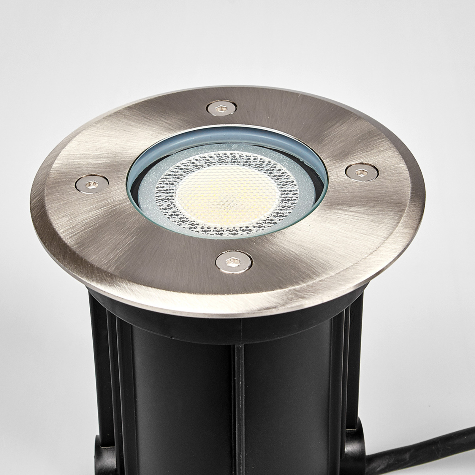 Lindby Bakkespot Insa av rustfritt st?l, Ip67 - Aluminium / gr? / sink