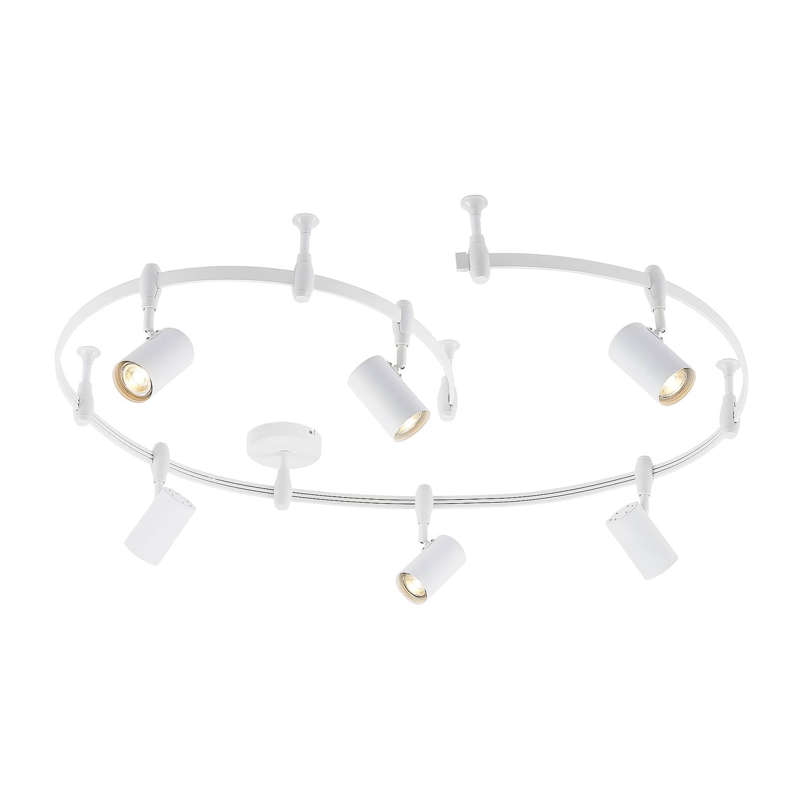 ELC Delila sistema binari, cilindro, bianco sabbia, per soggiorno / sala da pranzo, acciaio, alluminio, GU10, 5 W, lunghezza: 300 cm, larghezza: 12 cm, altezza: 26 cm