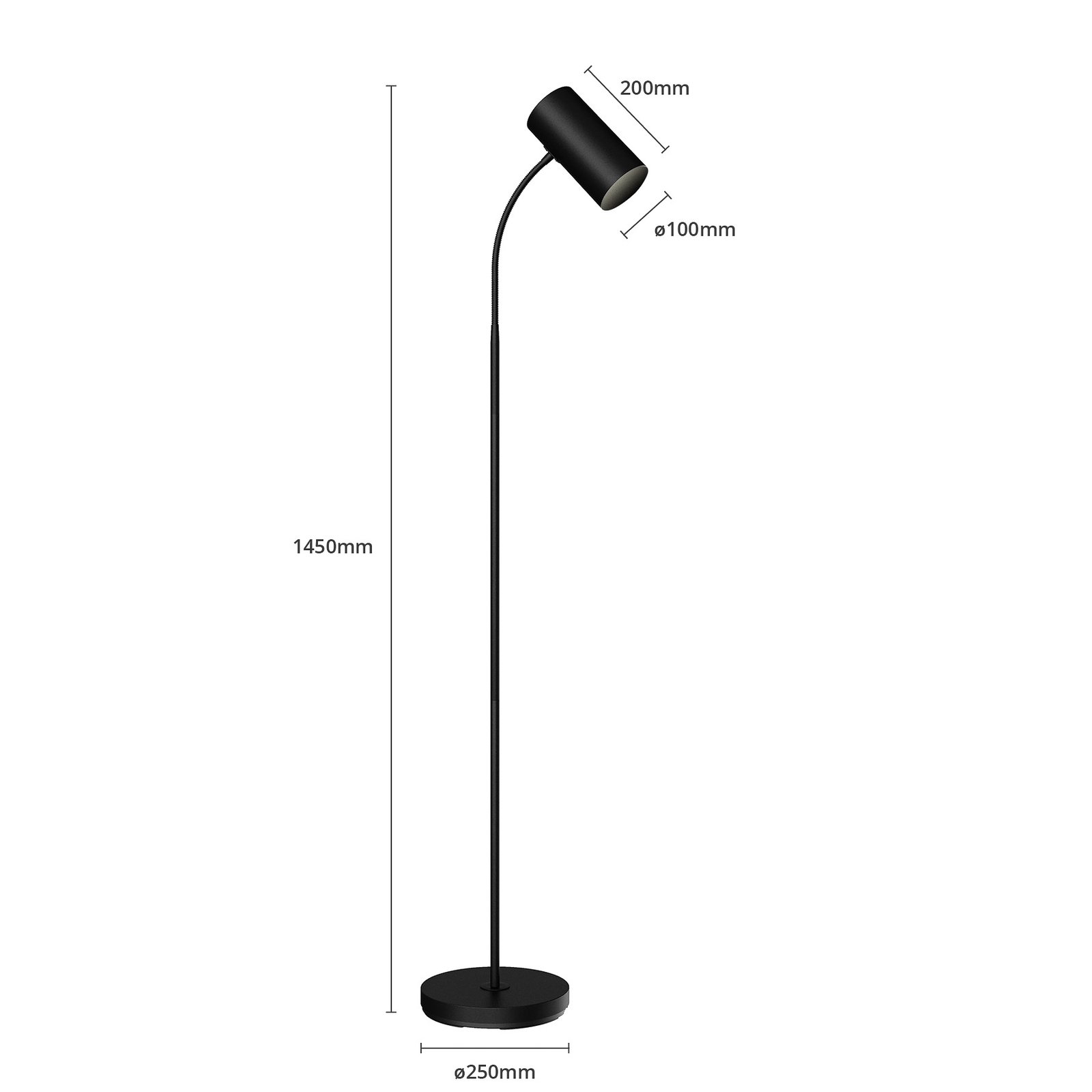 Stojacia lampa Karoli Black - Lindby