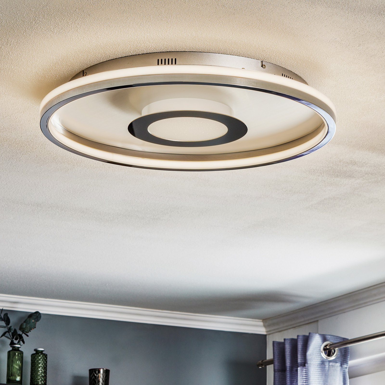 LED ceiling light Bug round, chrome