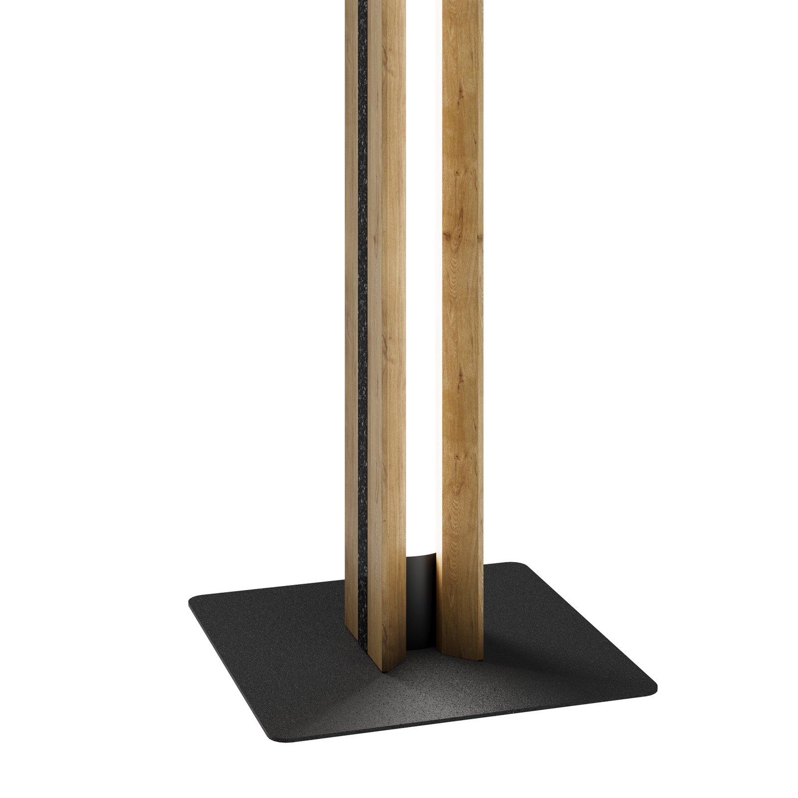 Chile S LED floor lamp, oak/granite, height 152 cm, dimmable