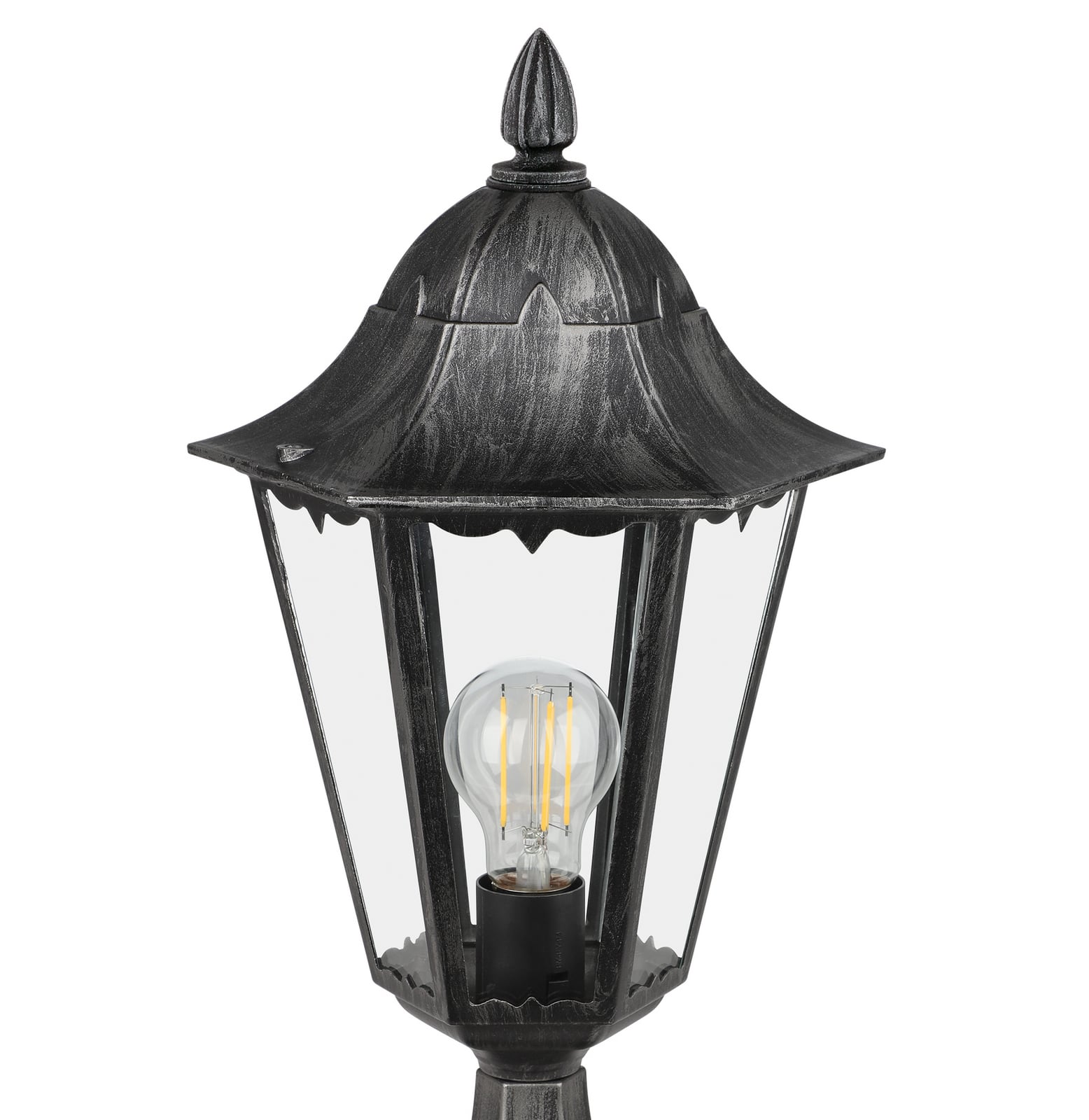 Sockellampe Navedo, schwarz/silber, Höhe 47 cm