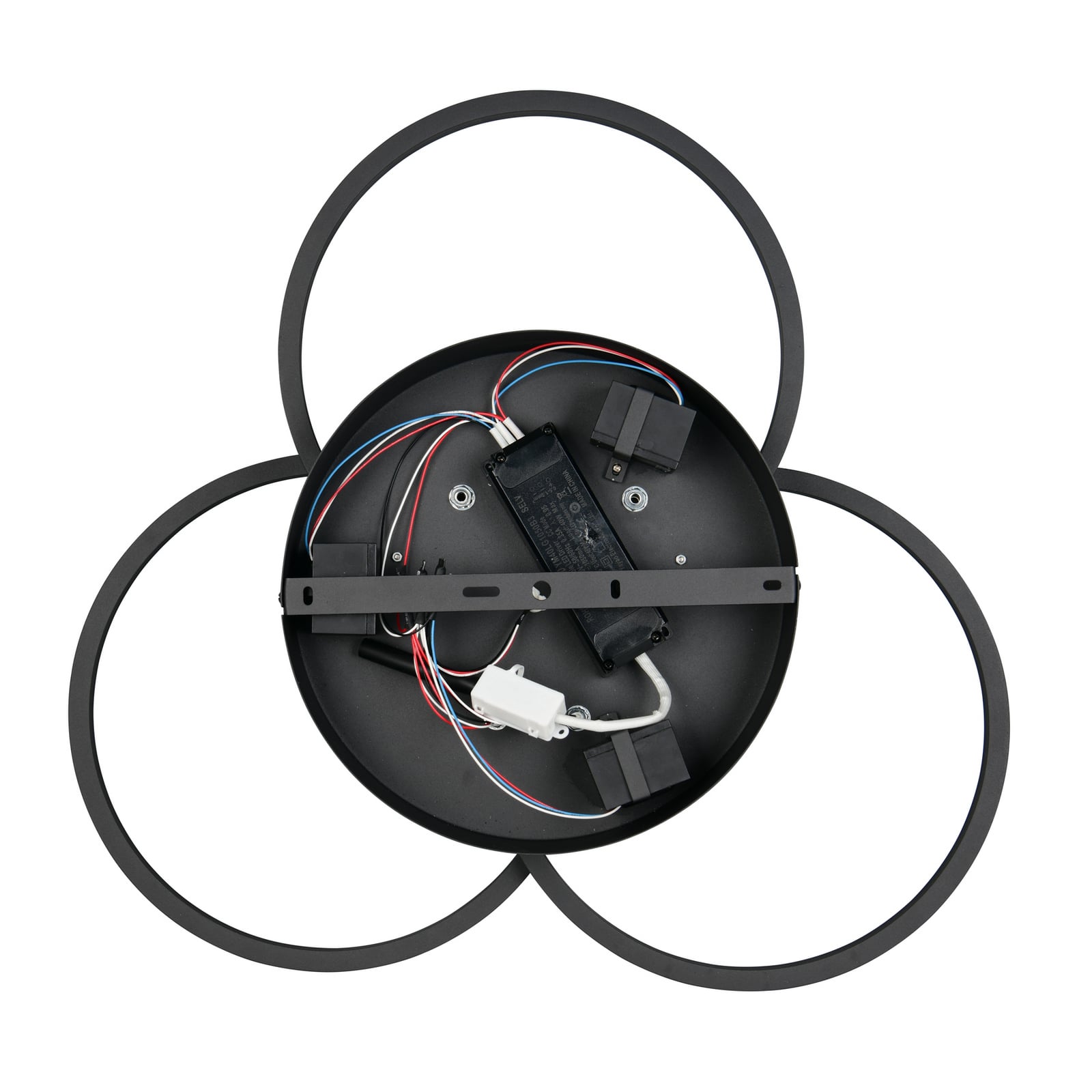 Lampă suspendată cu LED Larino, rotundă, neagră, din metal, CCT, telecomandă Lampă suspendată cu LED Larino, rotundă, neagră, din metal, CCT, telecomandă
