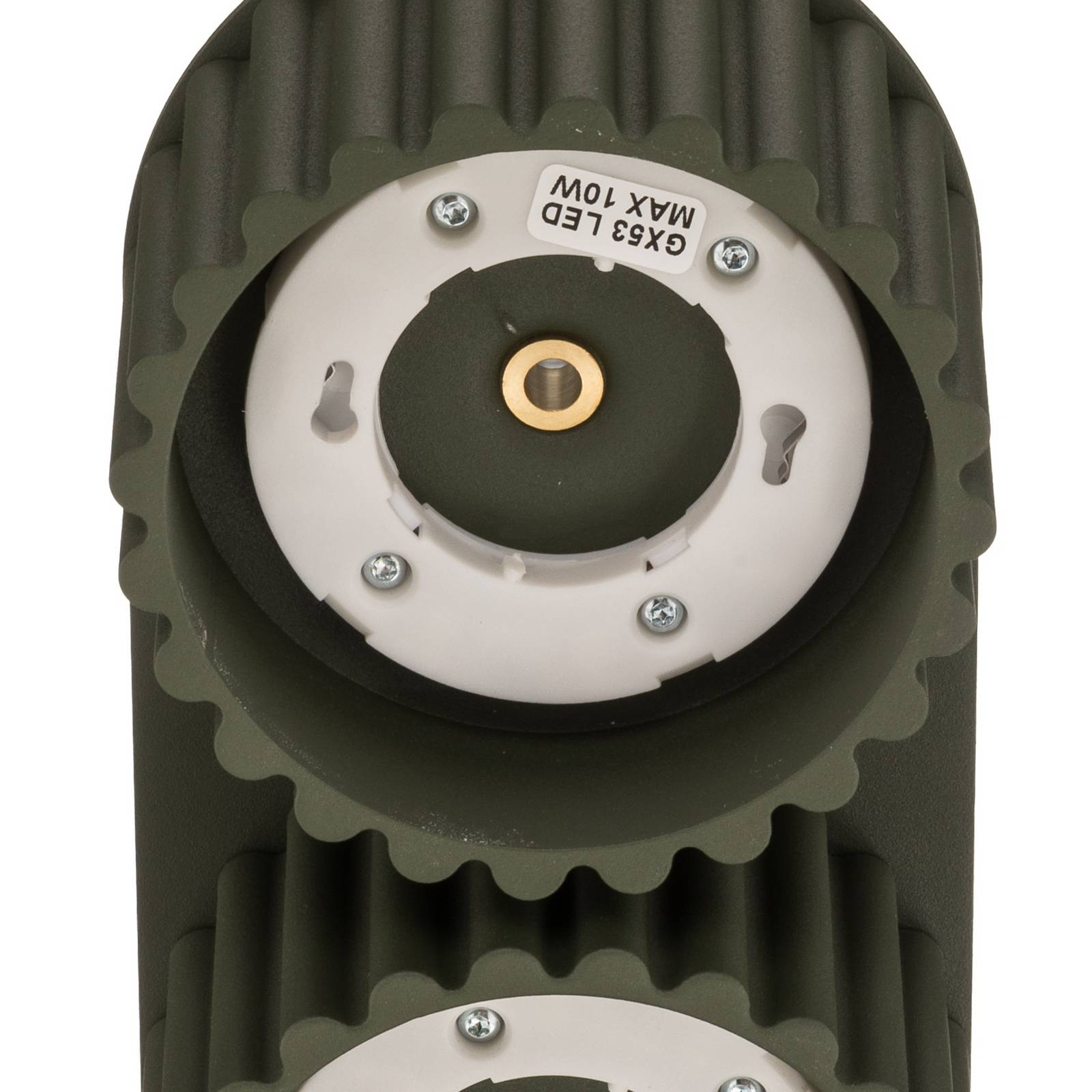 Lampa sufitowa Aura 2, oliwkowo-zielona, 2-punktowa, długość 21 cm, GX53