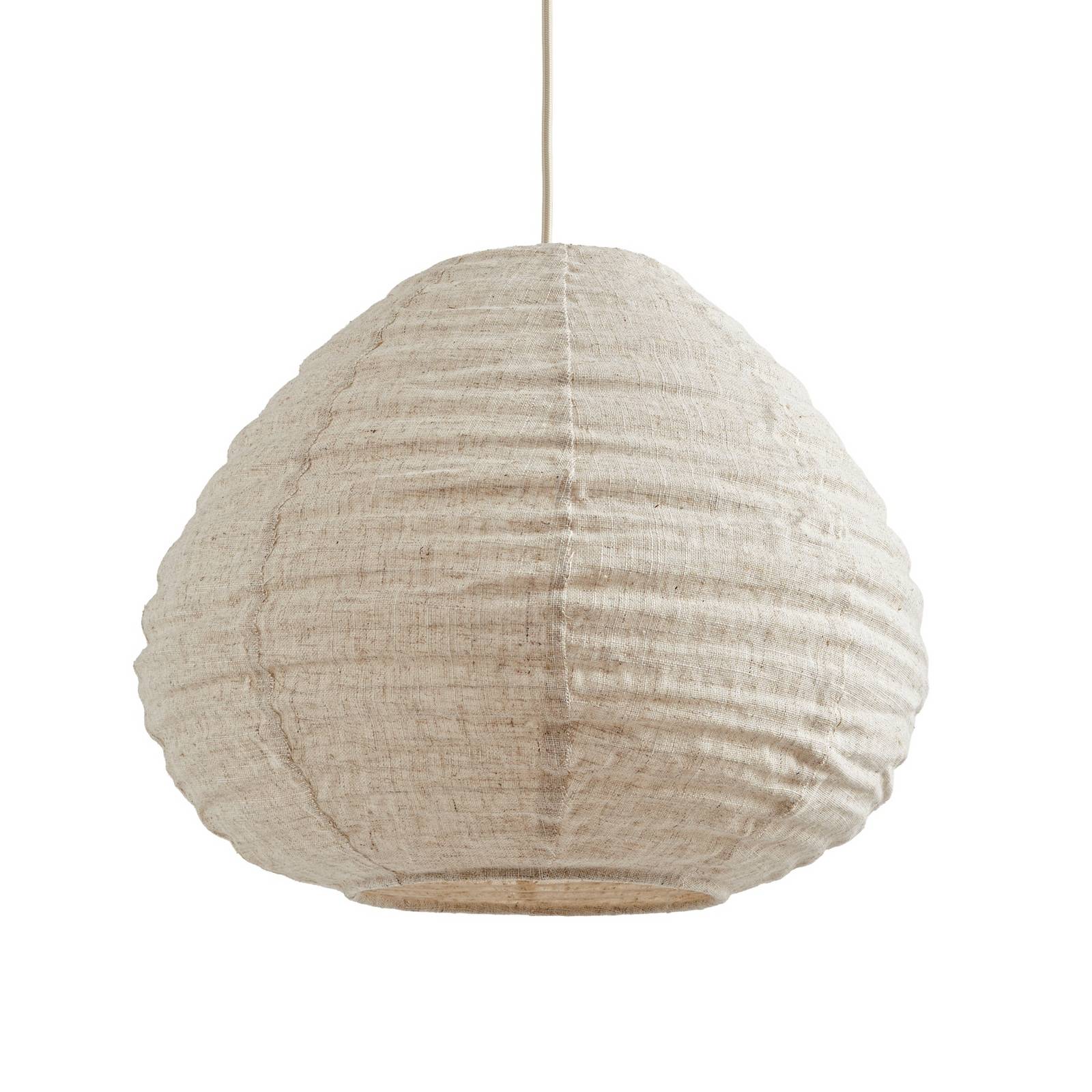 Żyrandol Lindby „Autumn”, beżowa, Ø 40 cm, len, krople