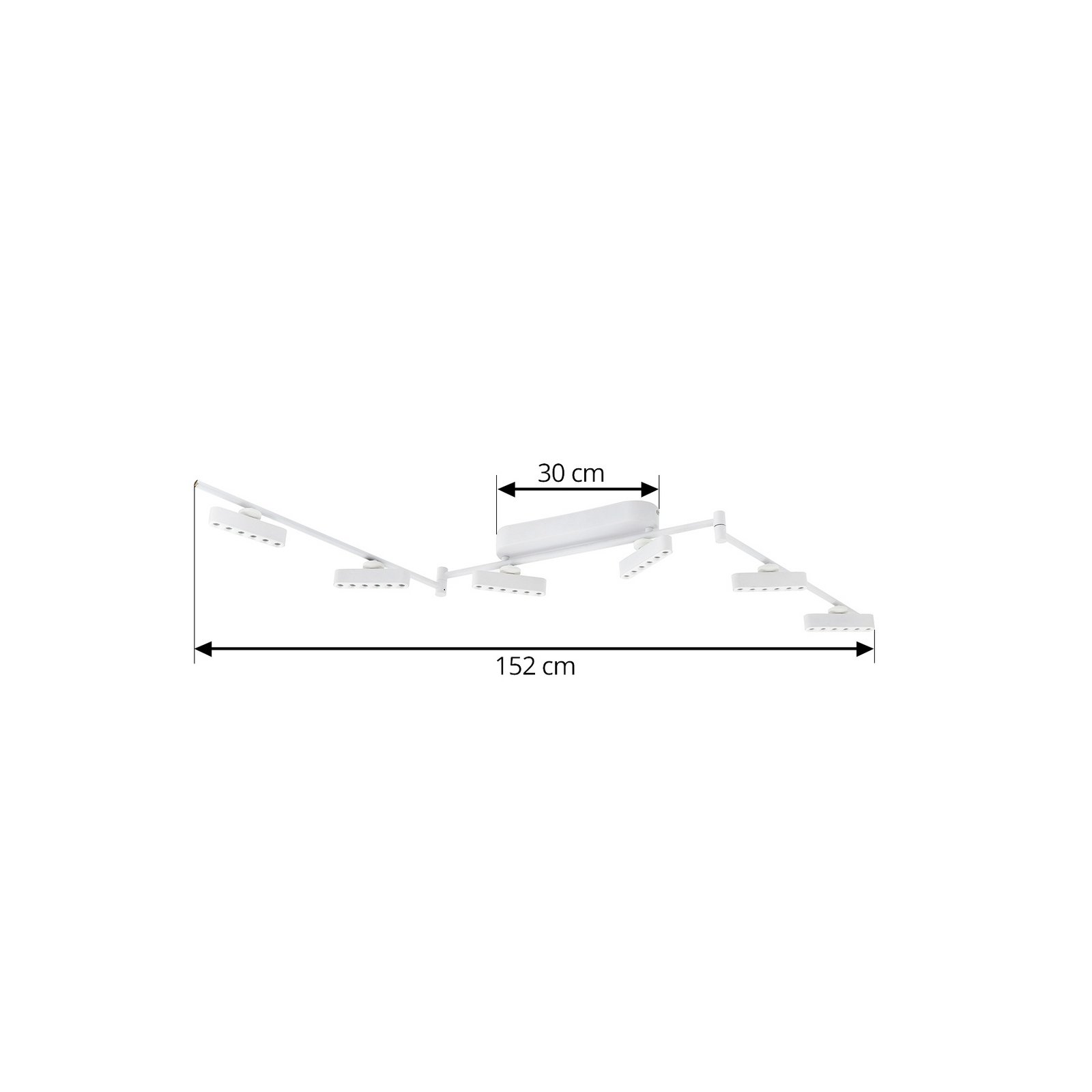 Lindby LED spot Eldrin, alb, 6 becuri, puncte de lumină