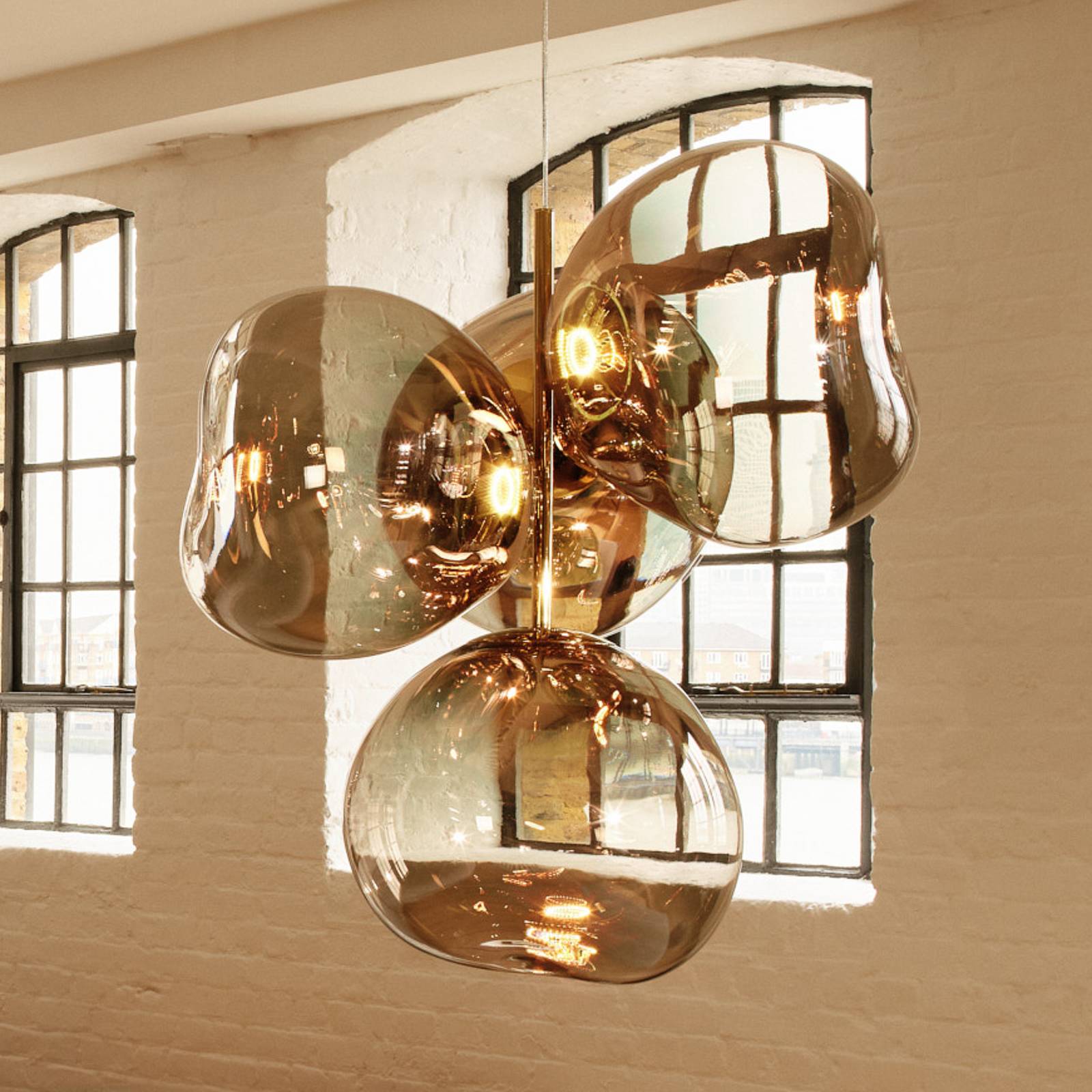 Tom Dixon LED lustr Tom Dixon Melt Chandelier, bronzová barva