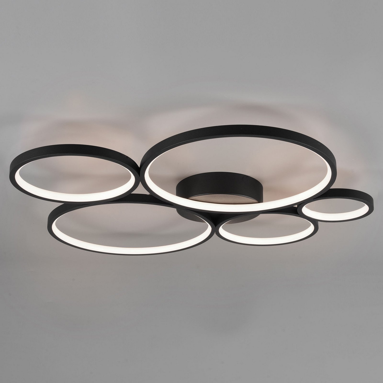 Trio Lighting Plafonieră LED Rondo negru mat - Camera de zi / sufragerie - modern - Metal