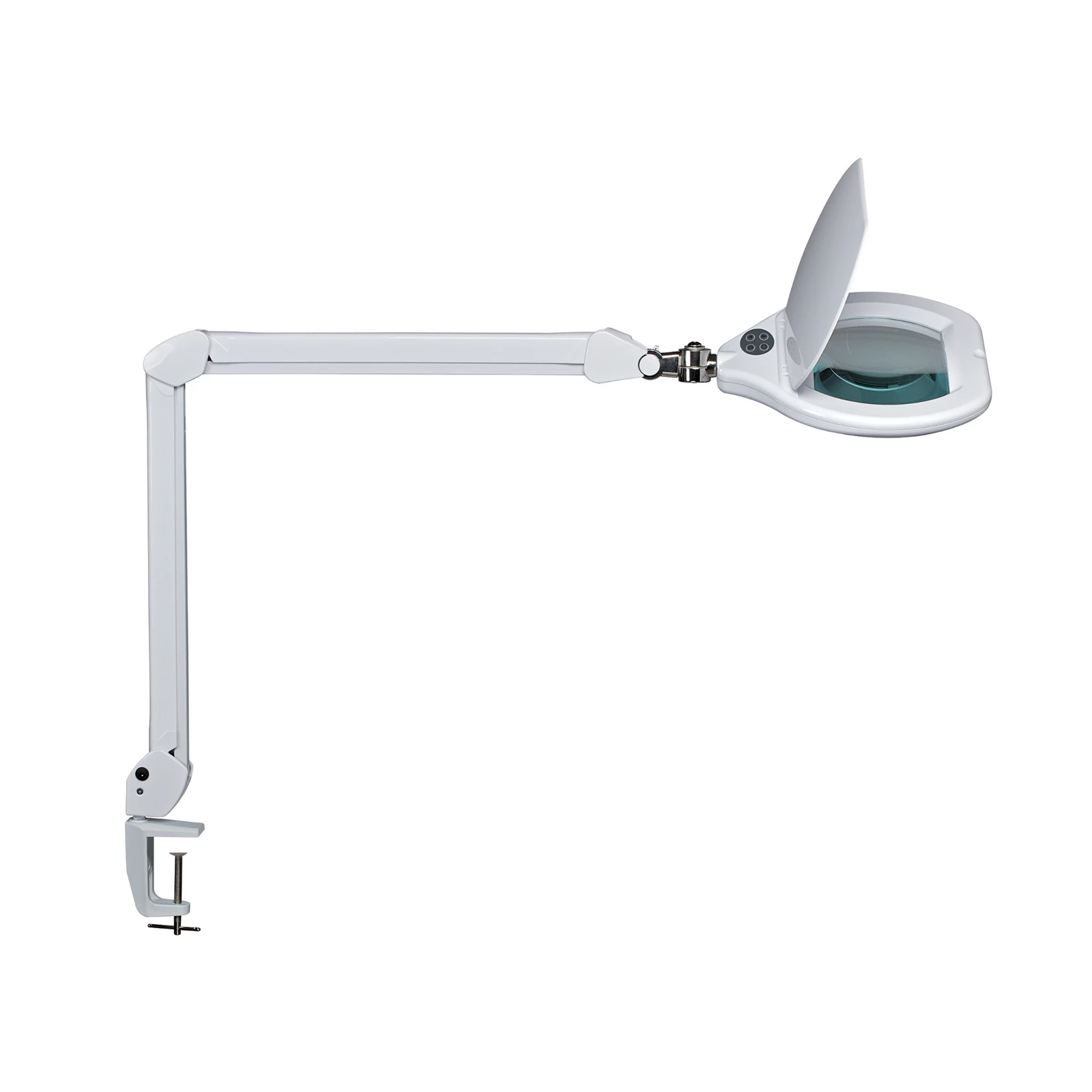 Lampe à loupe LED MAULcrystal, blanche, pince, à intensité variable