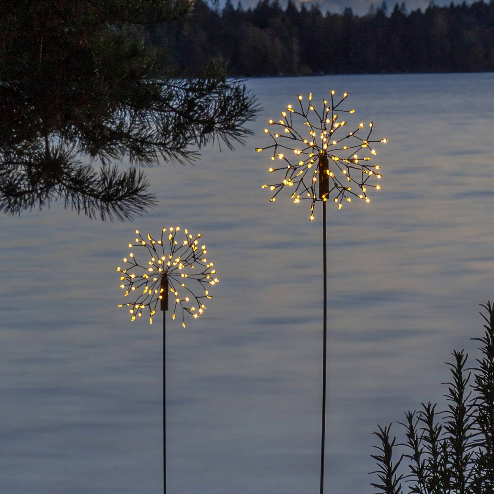 Lampa solarna LED Firework, grot ziemny 85 cm