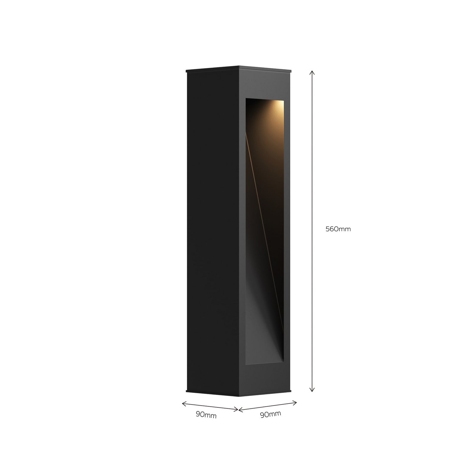 Calex Ivrea solar LED path light, black, aluminium, IP67