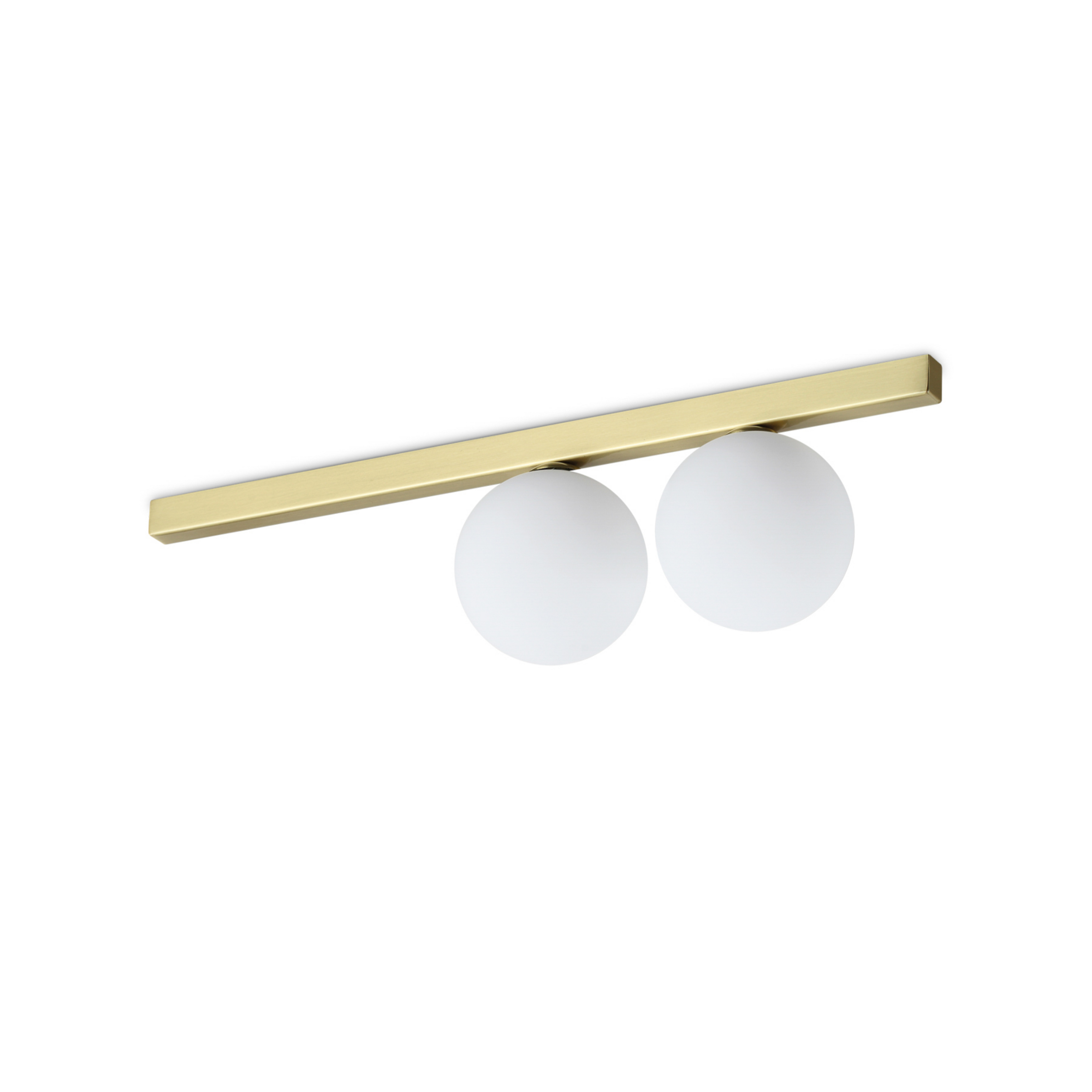 Ideal Lux Deckenlampe Binomio messingfarben 2flg Metall Glas