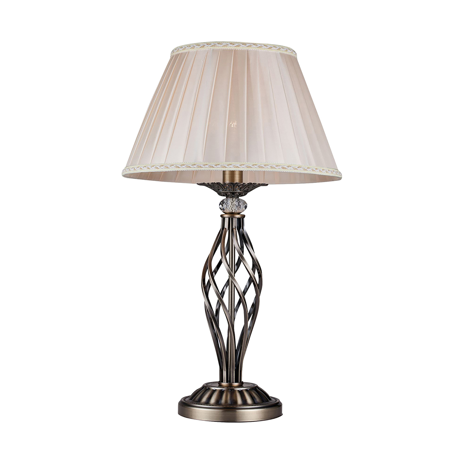Maytoni Grace bordlampe, 1 lyskilde, messing/beige