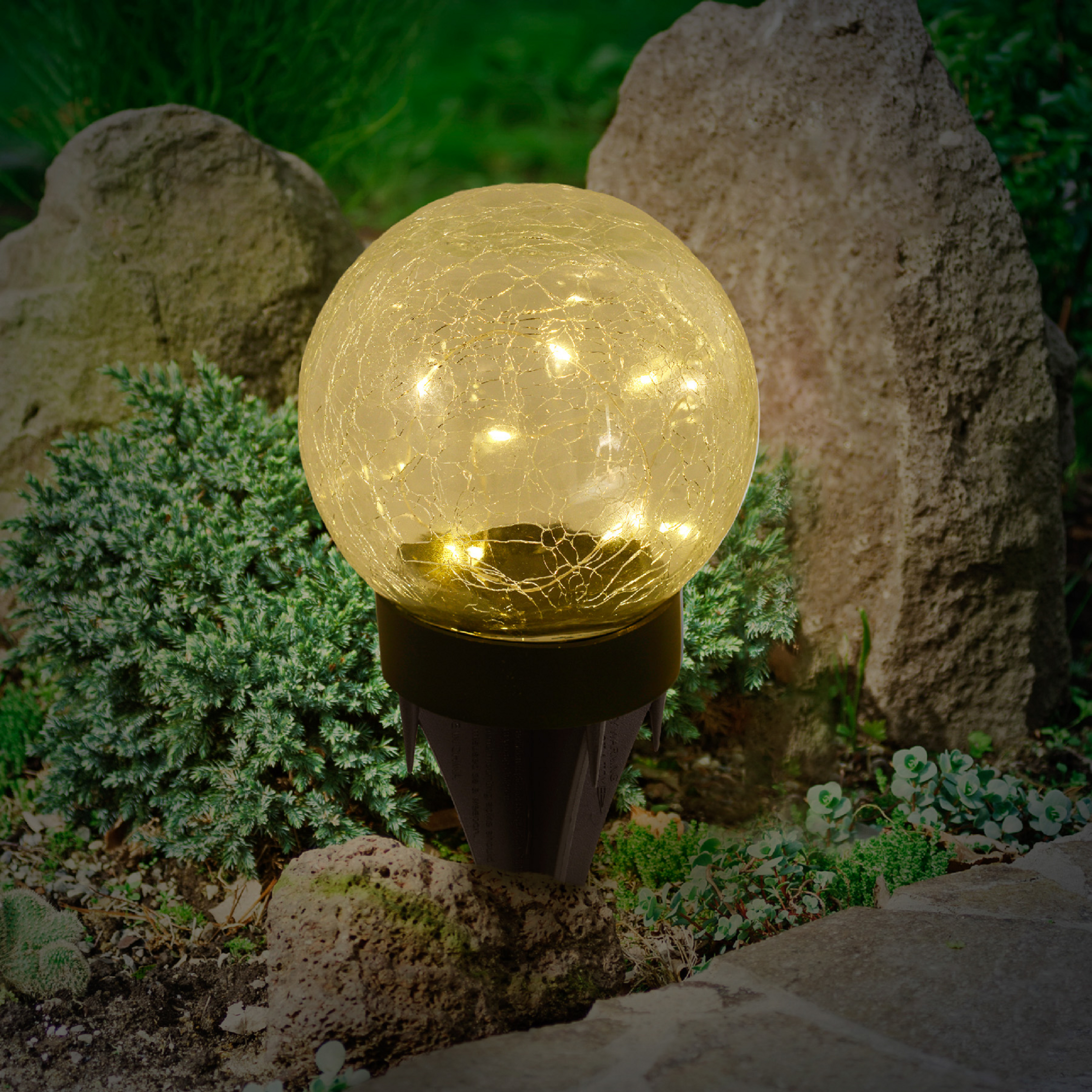 Lámpara decorativa solar LED 5248203 de vidrio, 3