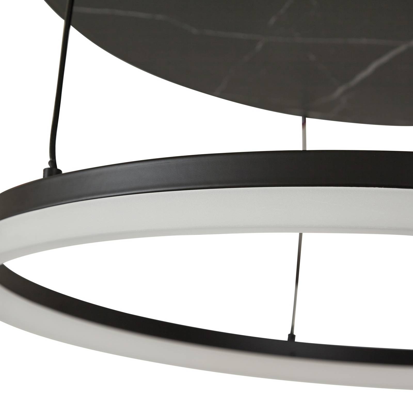 Lampa sufitowa LED Lucande Orven, czarna, Ø 50 cm, ściemniany