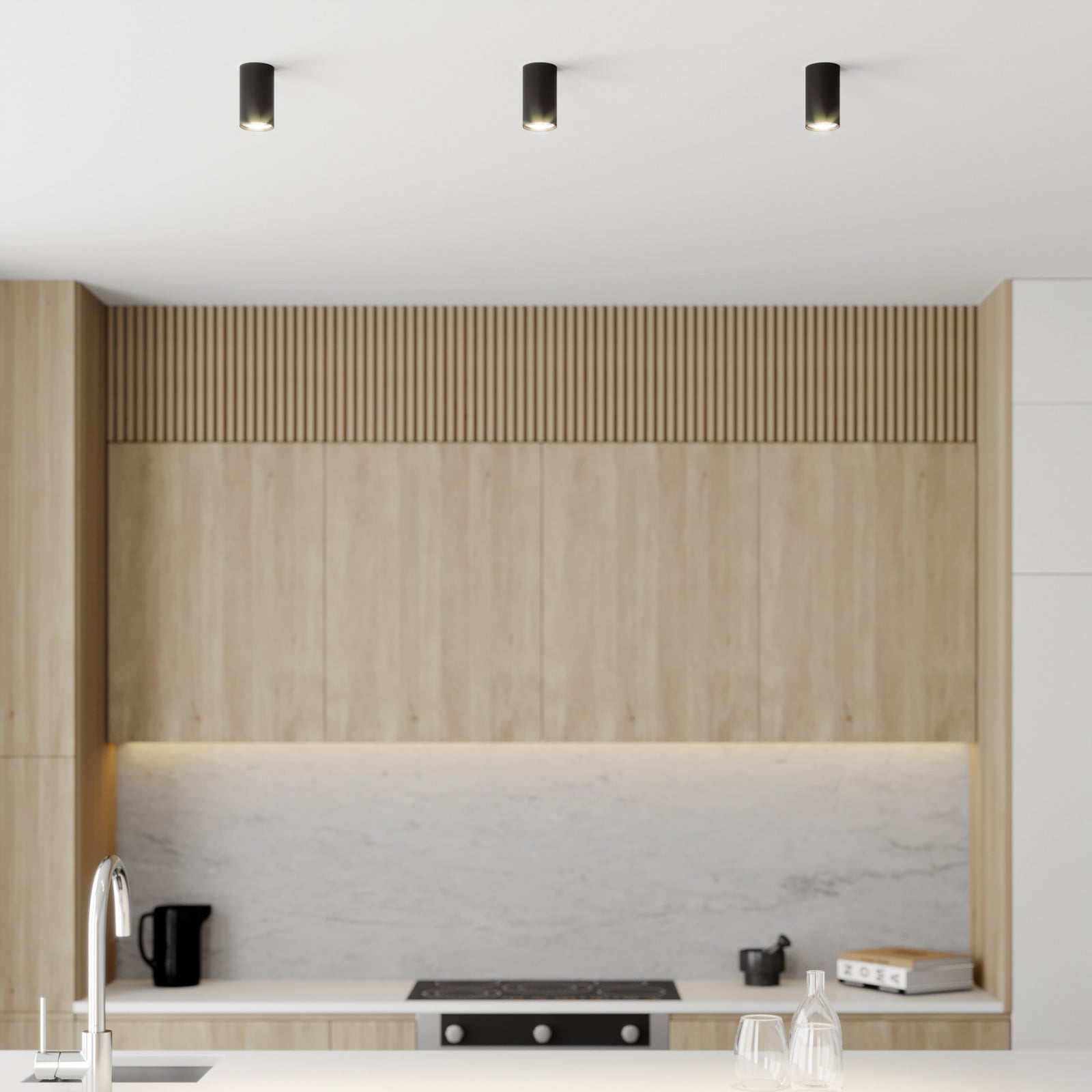 Euluna Downlight Eye S - Cylindre Noir - Luminaire LED Encastré Dimmable