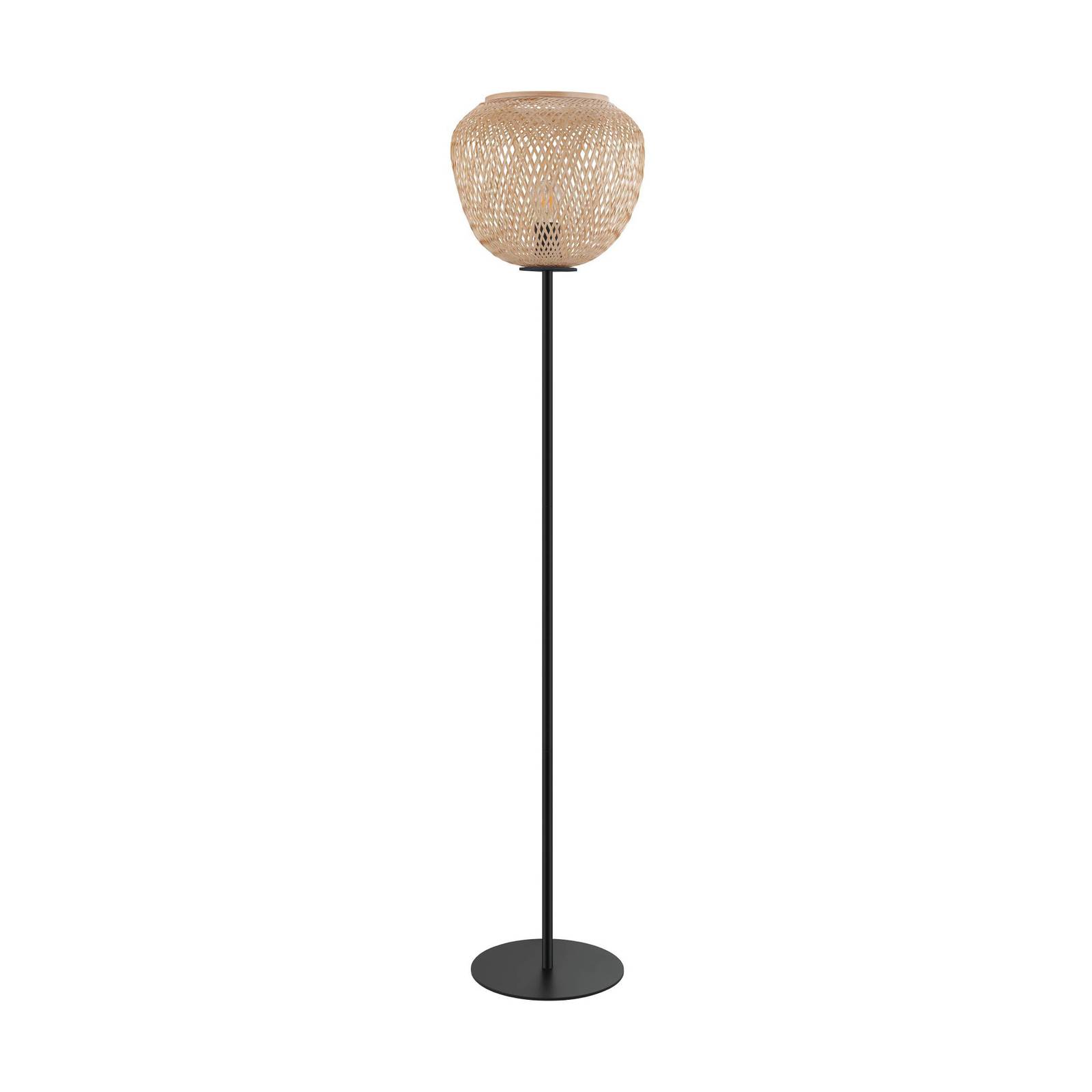 EGLO Dembleby floor lamp in natural wood
