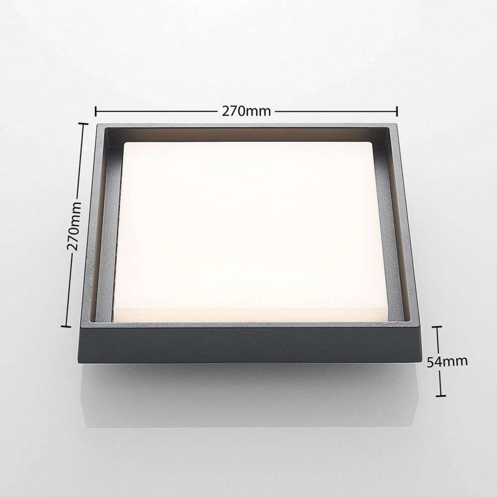 Birta LED Square Plafonieră de Exterior 27x27 Dark Grey - Lucande