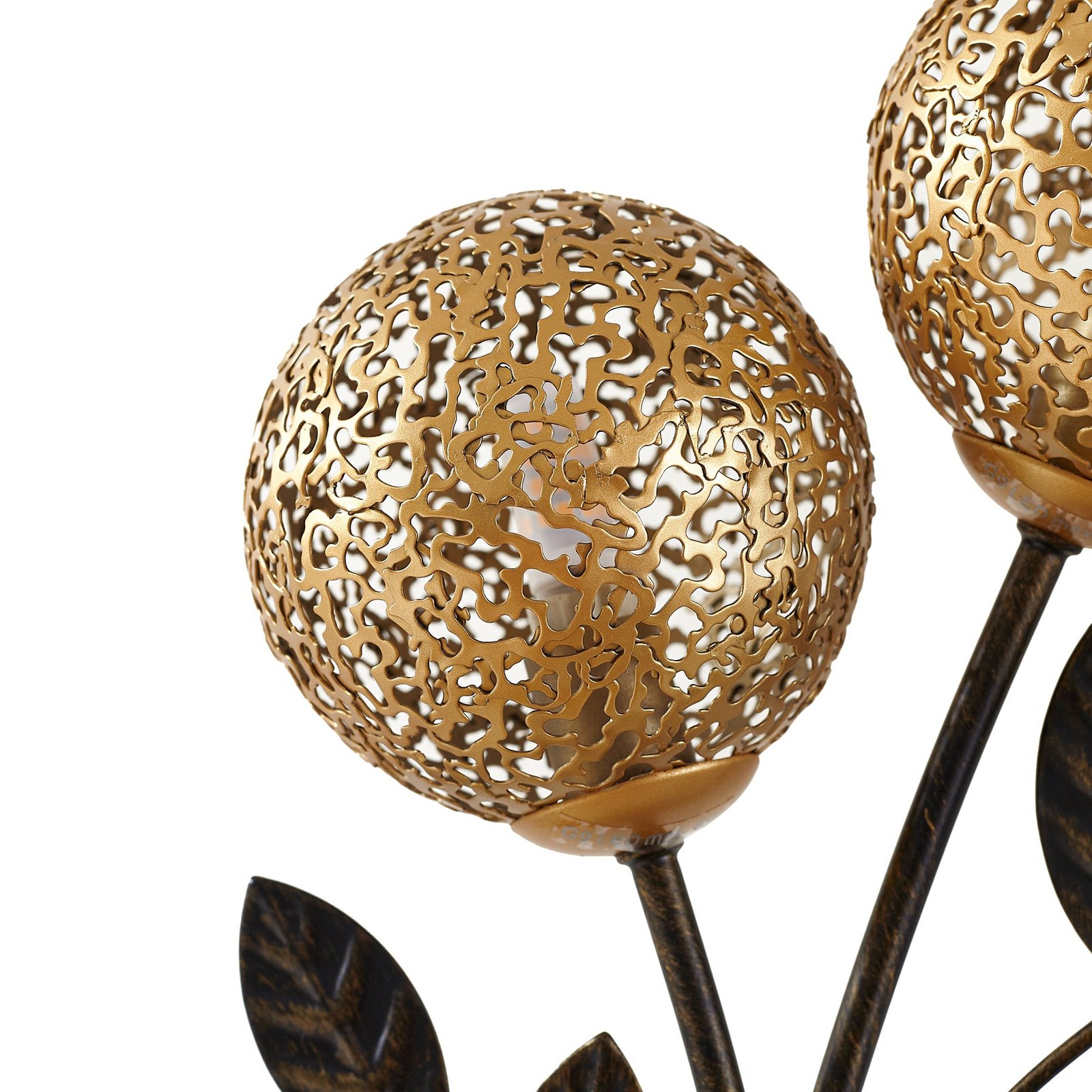 Lucande Evory wall light, 30 cm, 2-bulb, black/gold, G9
